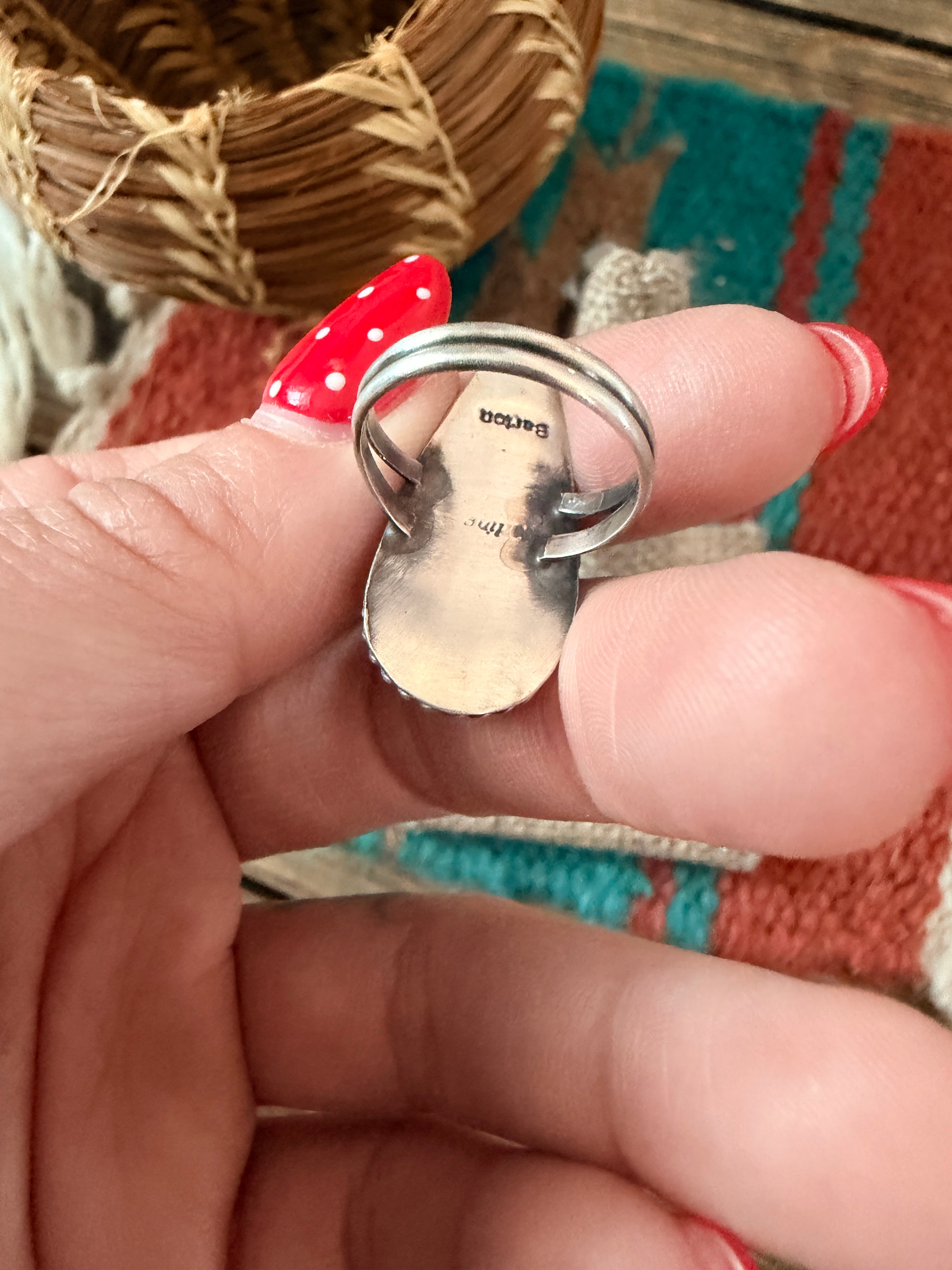 Handcrafted Pink Dream Mojave & Sterling Silver Ring Size 4.75