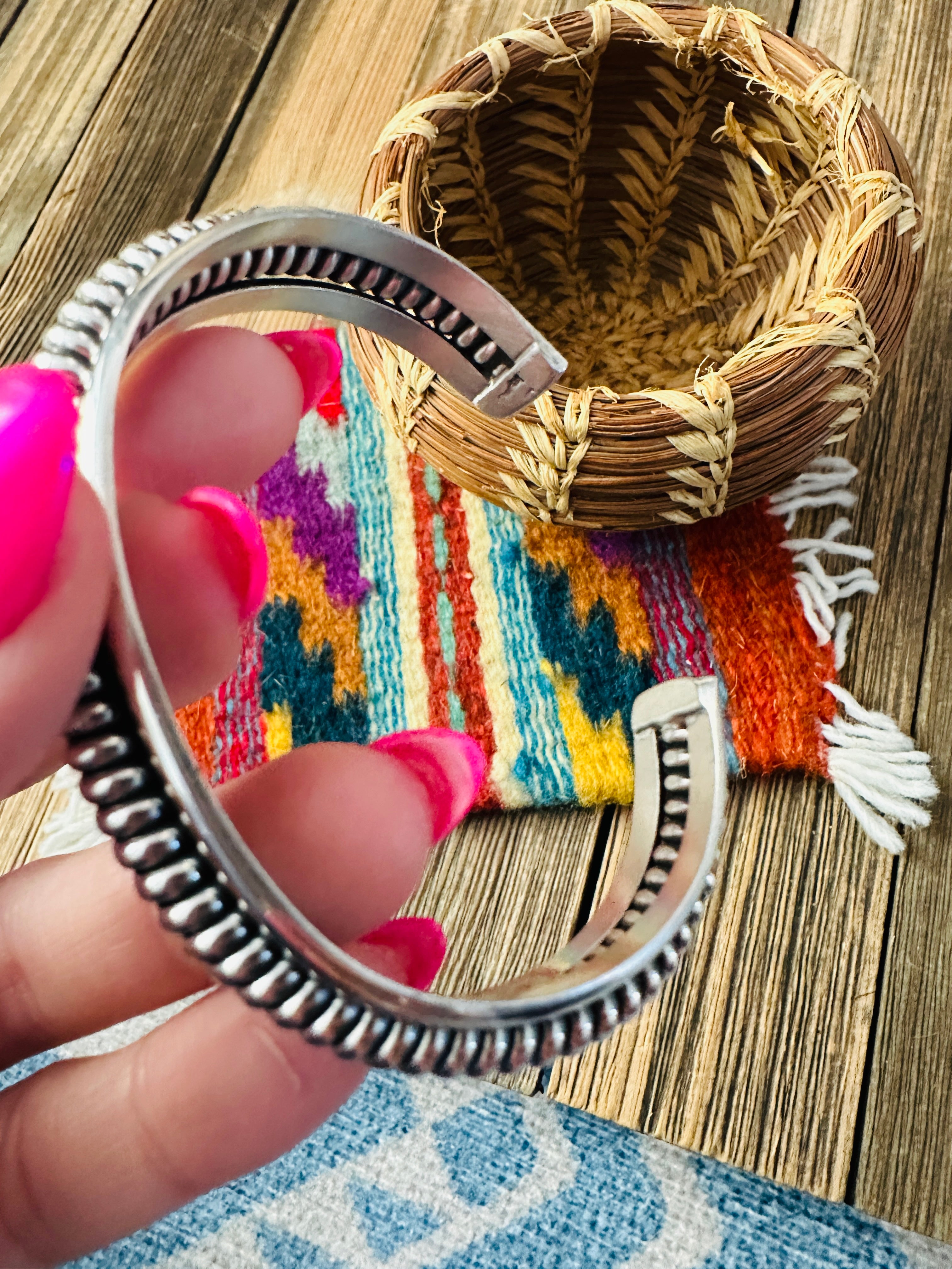 Handcrafted Rolled Sterling Silver Cuff Bracelet