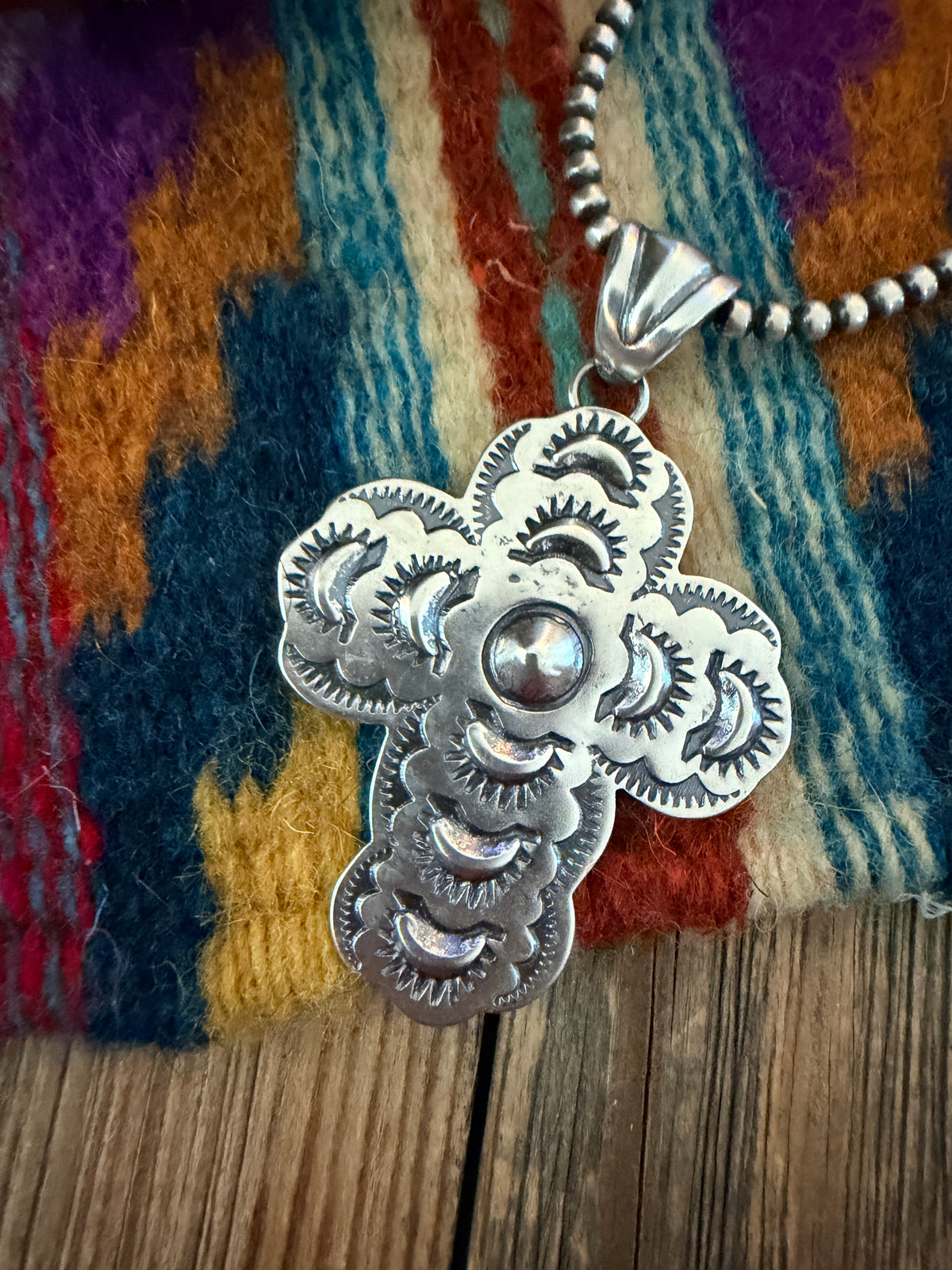 Handcrafted Sterling Silver Cross Pendant by Benson Shorty