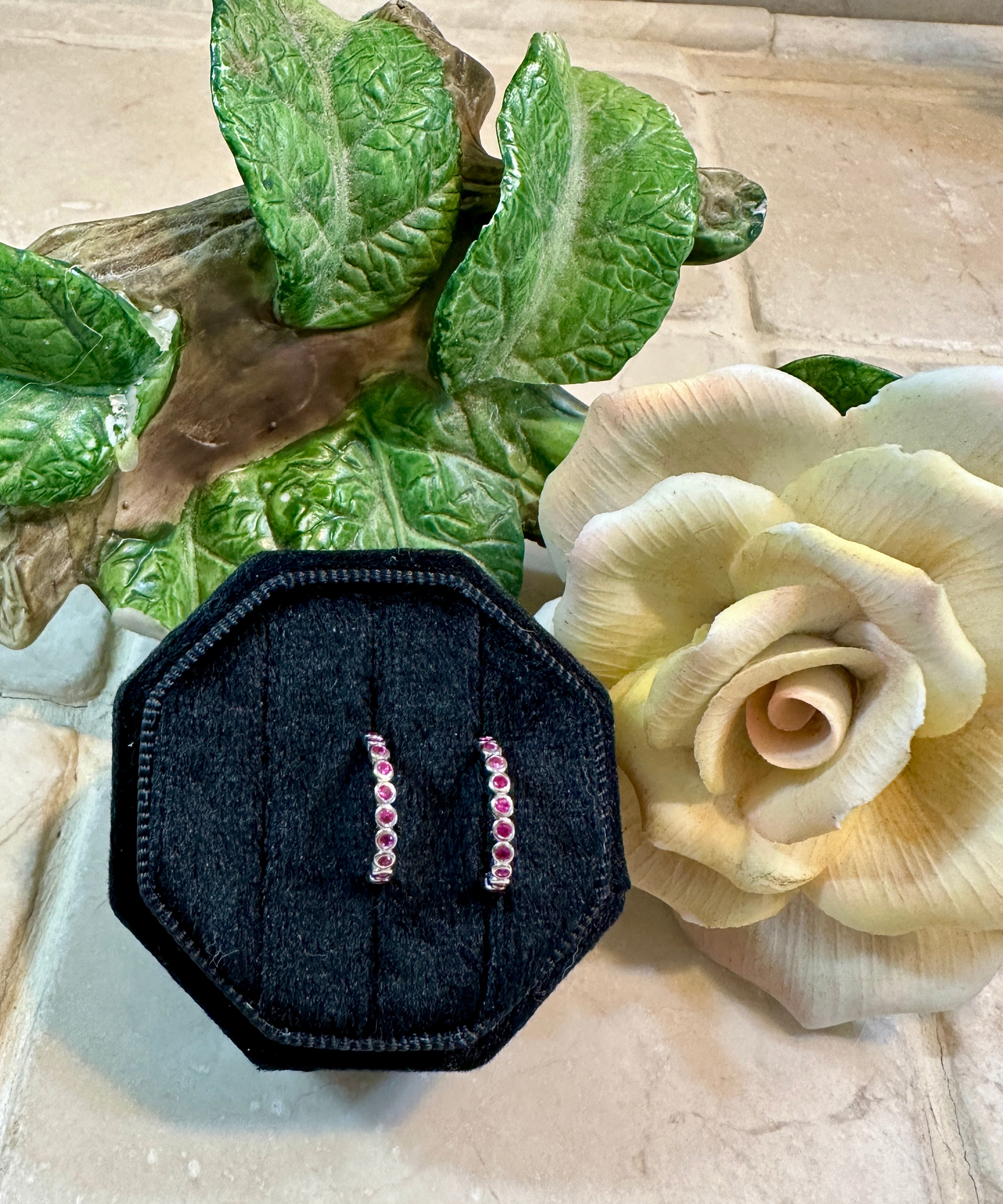 Sterling Silver Delicate Pink Bubble CZ Ear