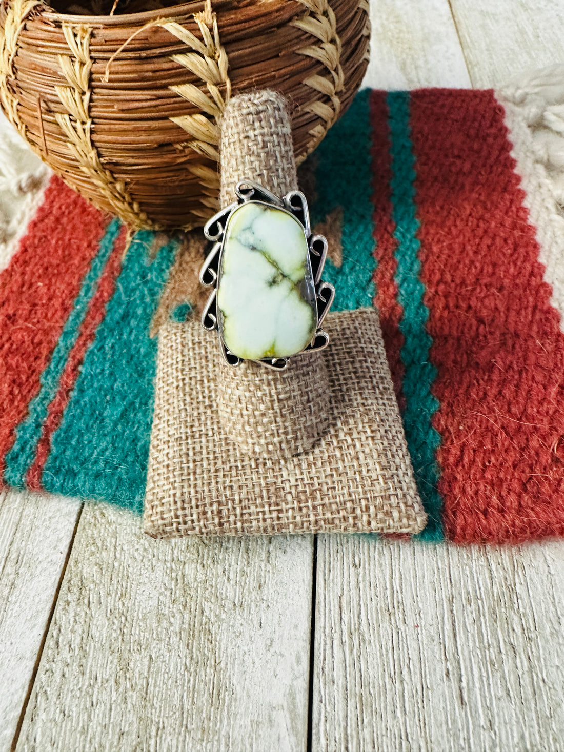 Handcrafted Palomino Turquoise & Sterling Silver Ring size 7