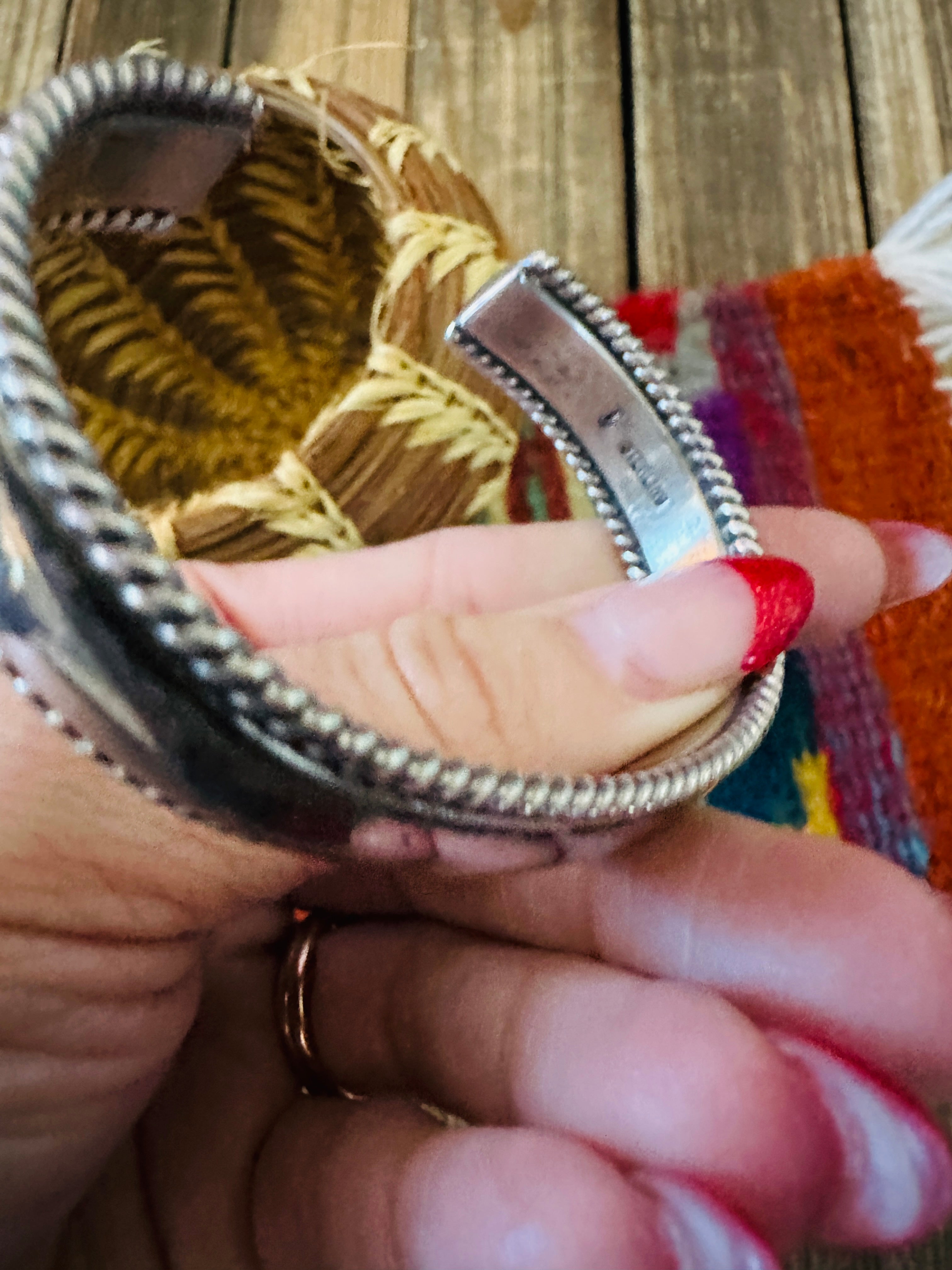 Handcrafted Old Pawn Sterling Silver Cuff Bracelet