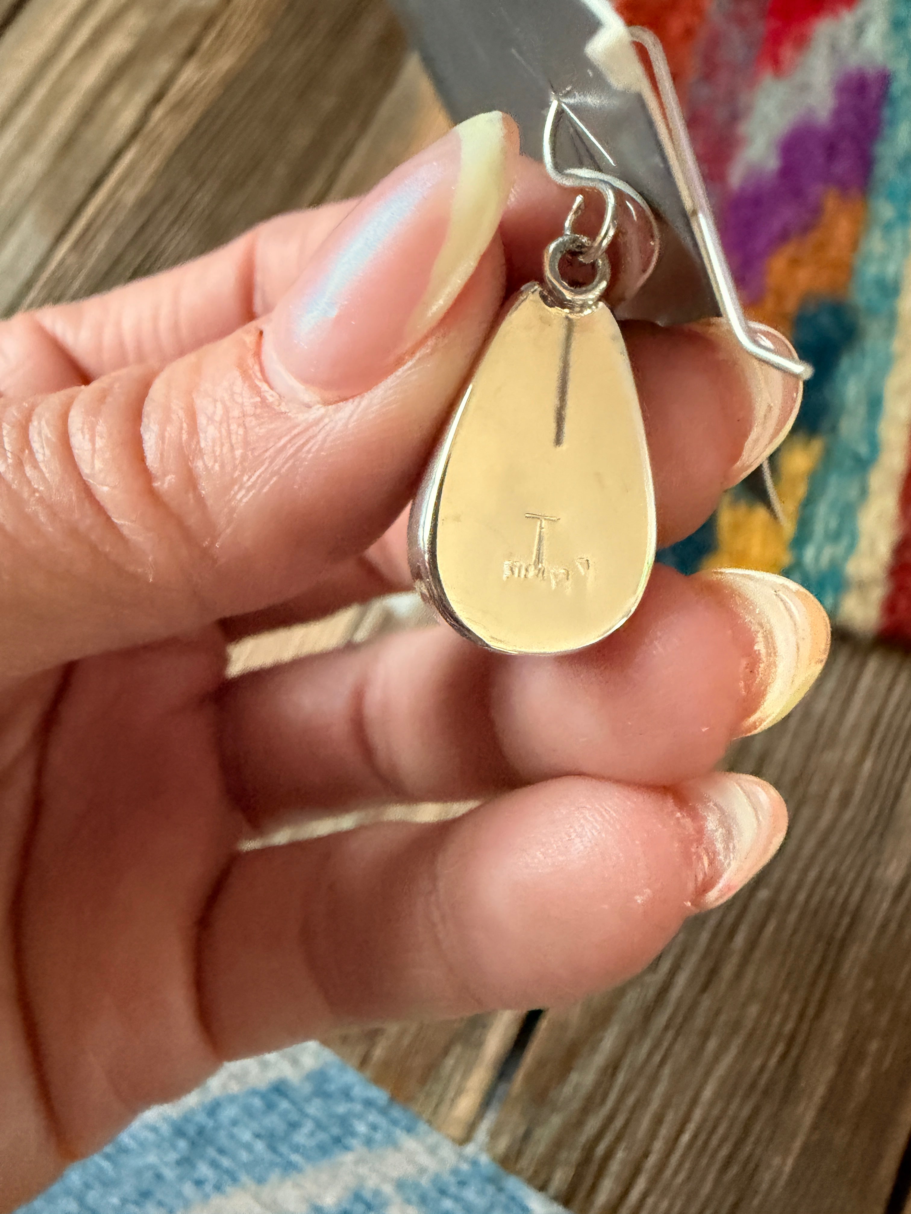 Handcrafted White Buffalo & Sterling Silver Dangle Earrings