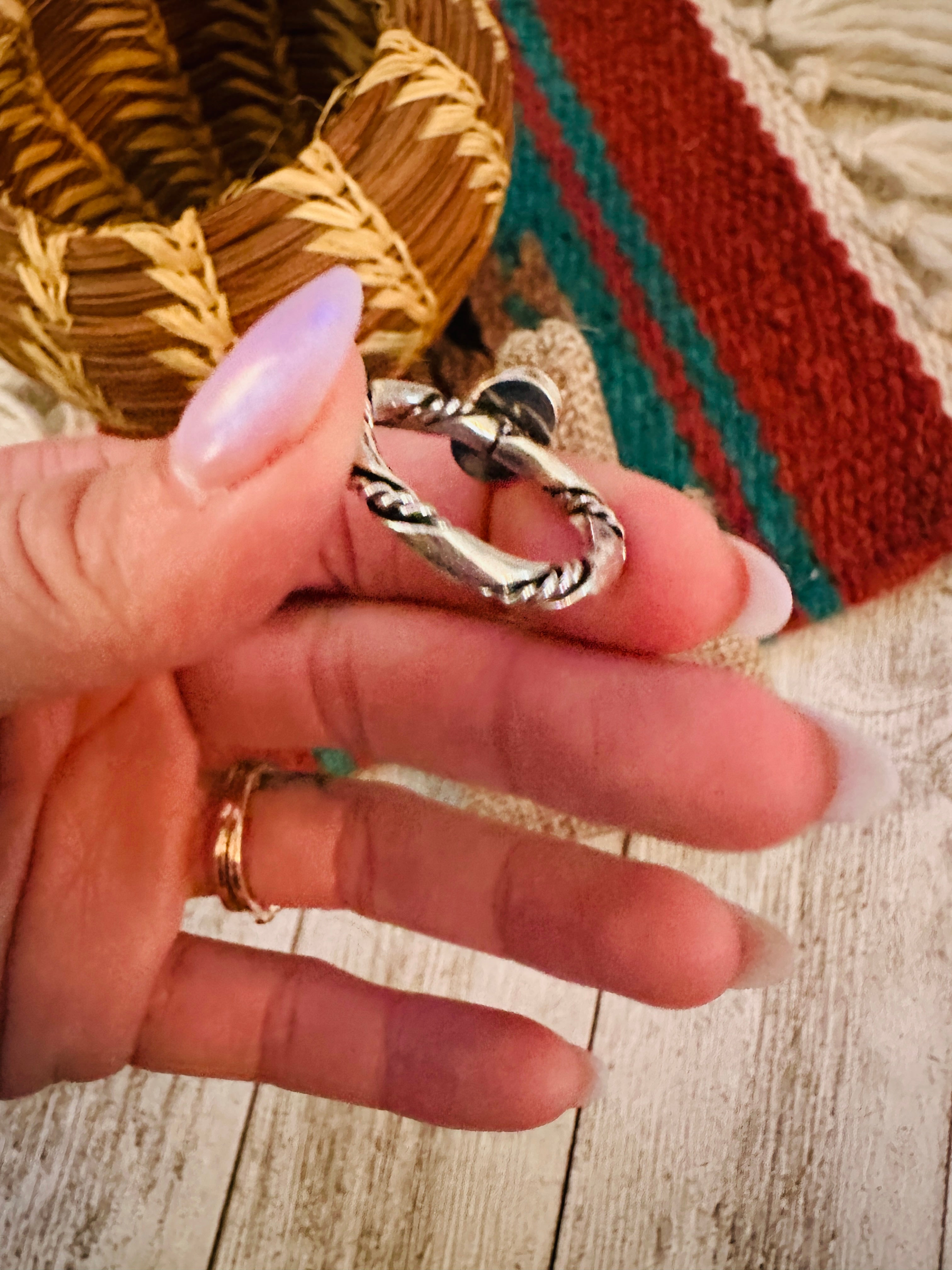 Handcrafted Sterling Silver & Turquoise Ring Size 5.5