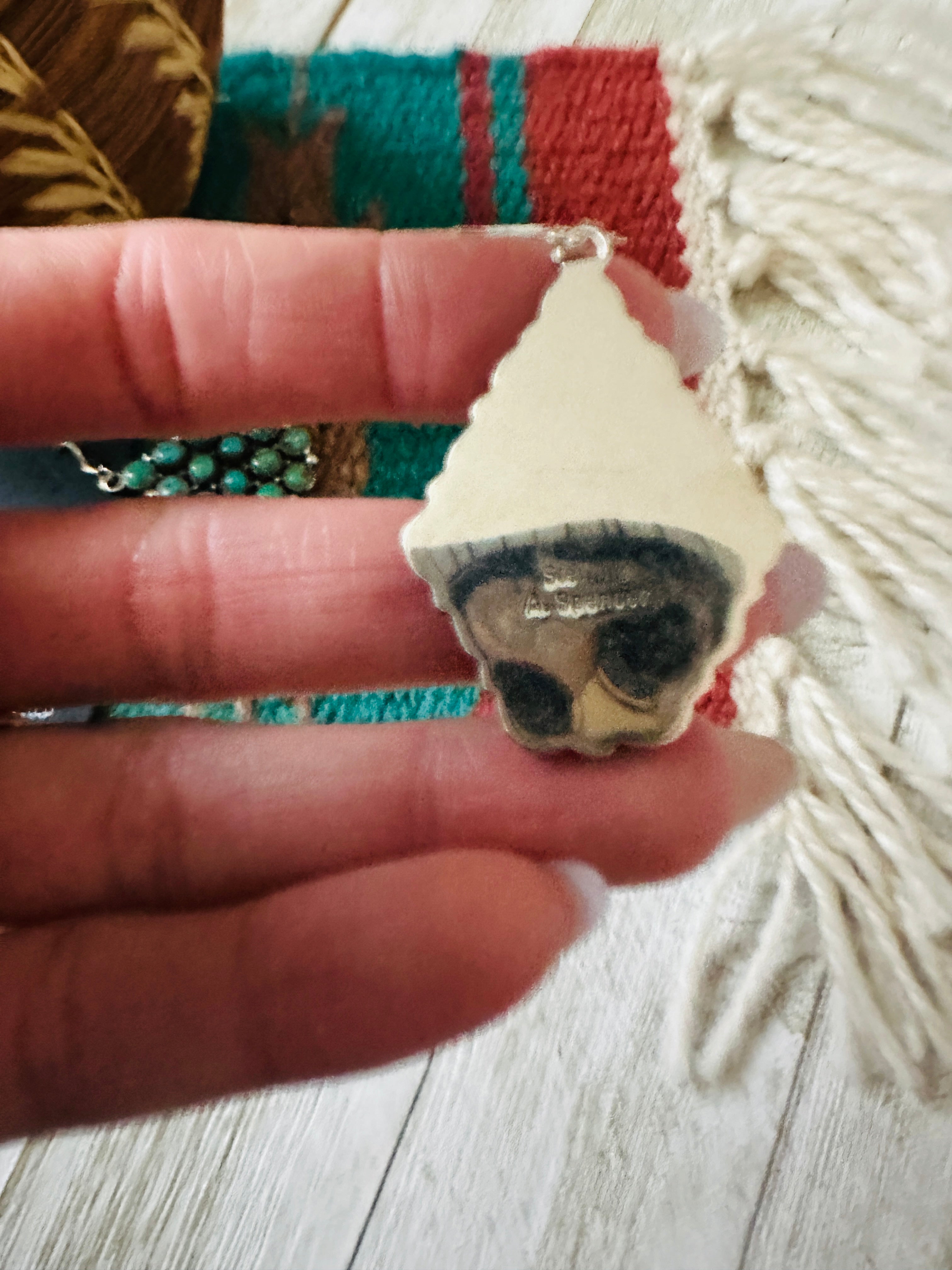 Handcrafted Sterling Silver & Turquoise Cluster Dangle Earrings by A. Spencer