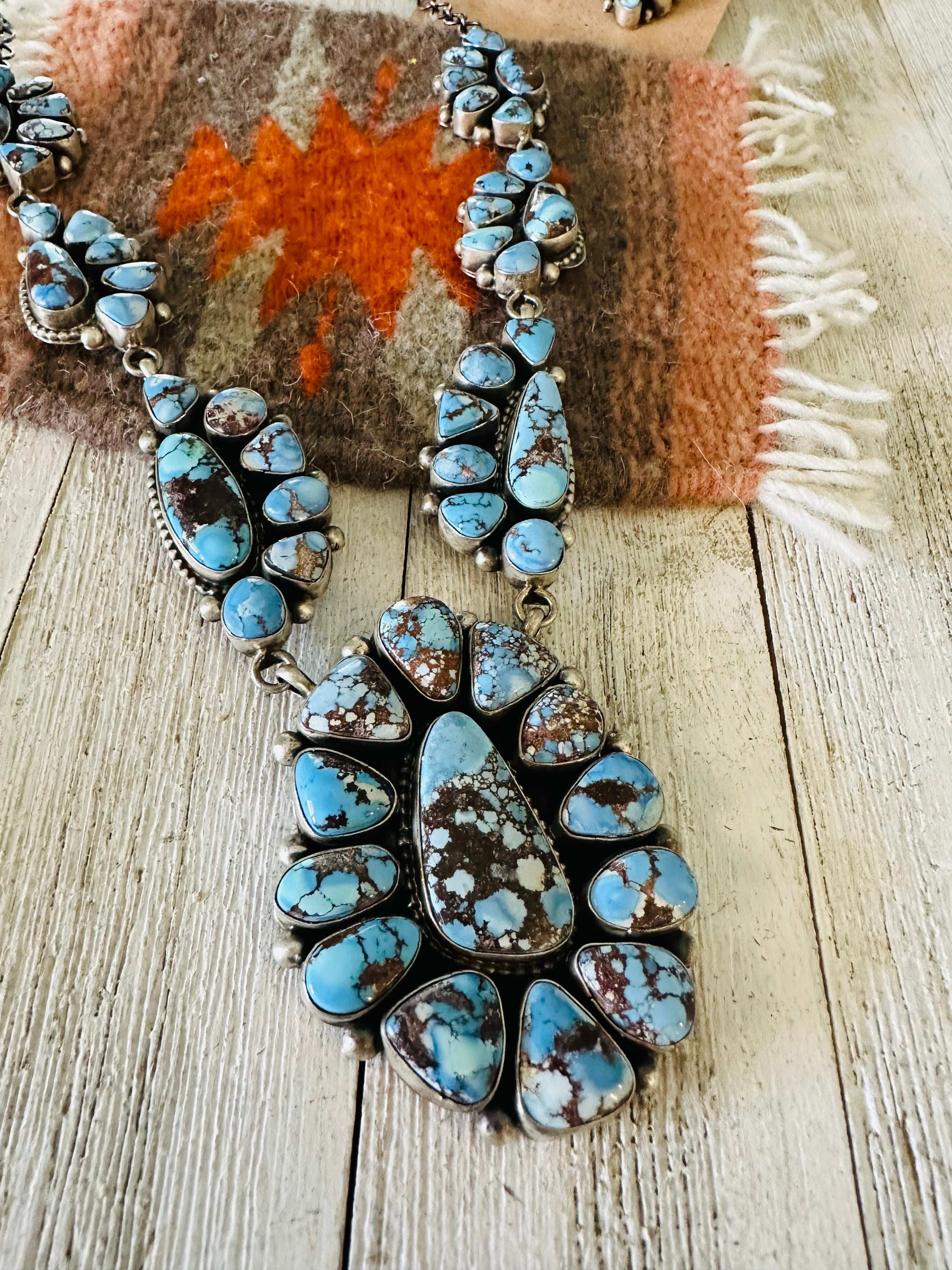 Navajo Golden Hills Turquoise & Sterling Silver Necklace Set