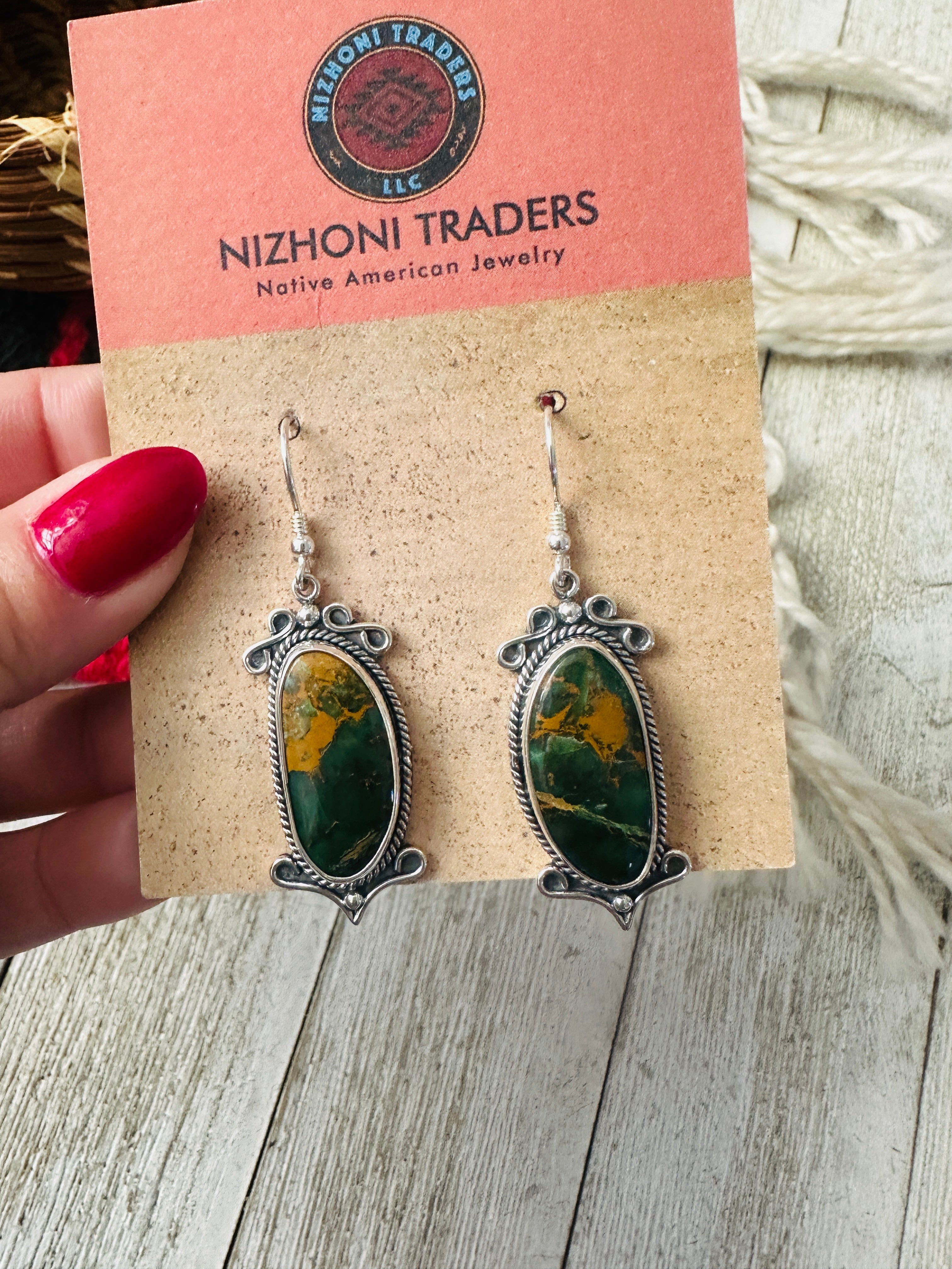 Handcrafted Sonoran Jasper & Sterling Silver Dangle Earrings