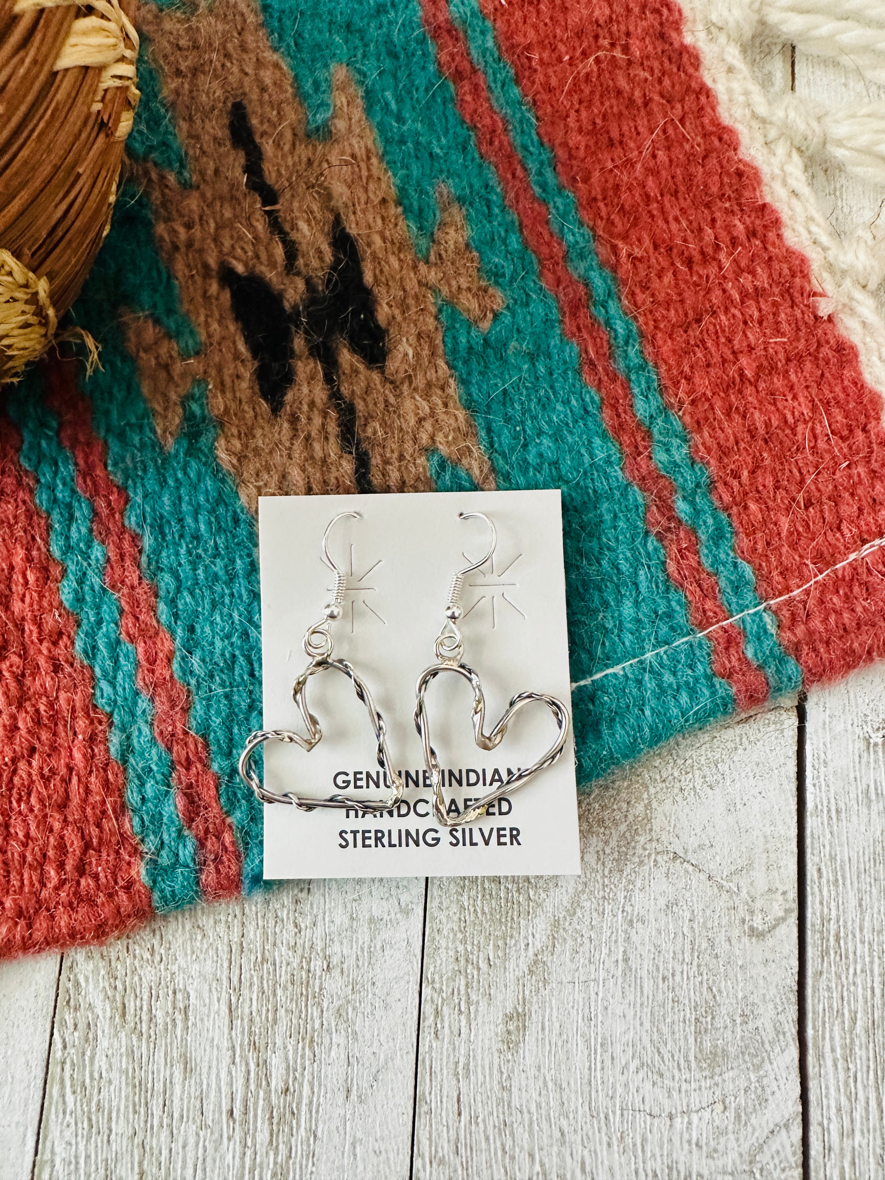 Handcrafted Sterling Silver Heart Dangle Earrings