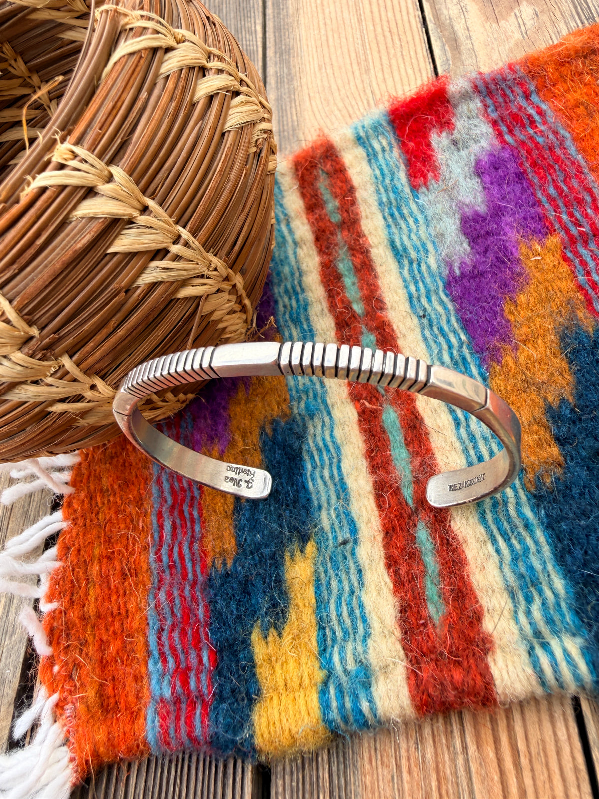 Handcrafted Old Pawn Sterling Silver Cuff Bracelet