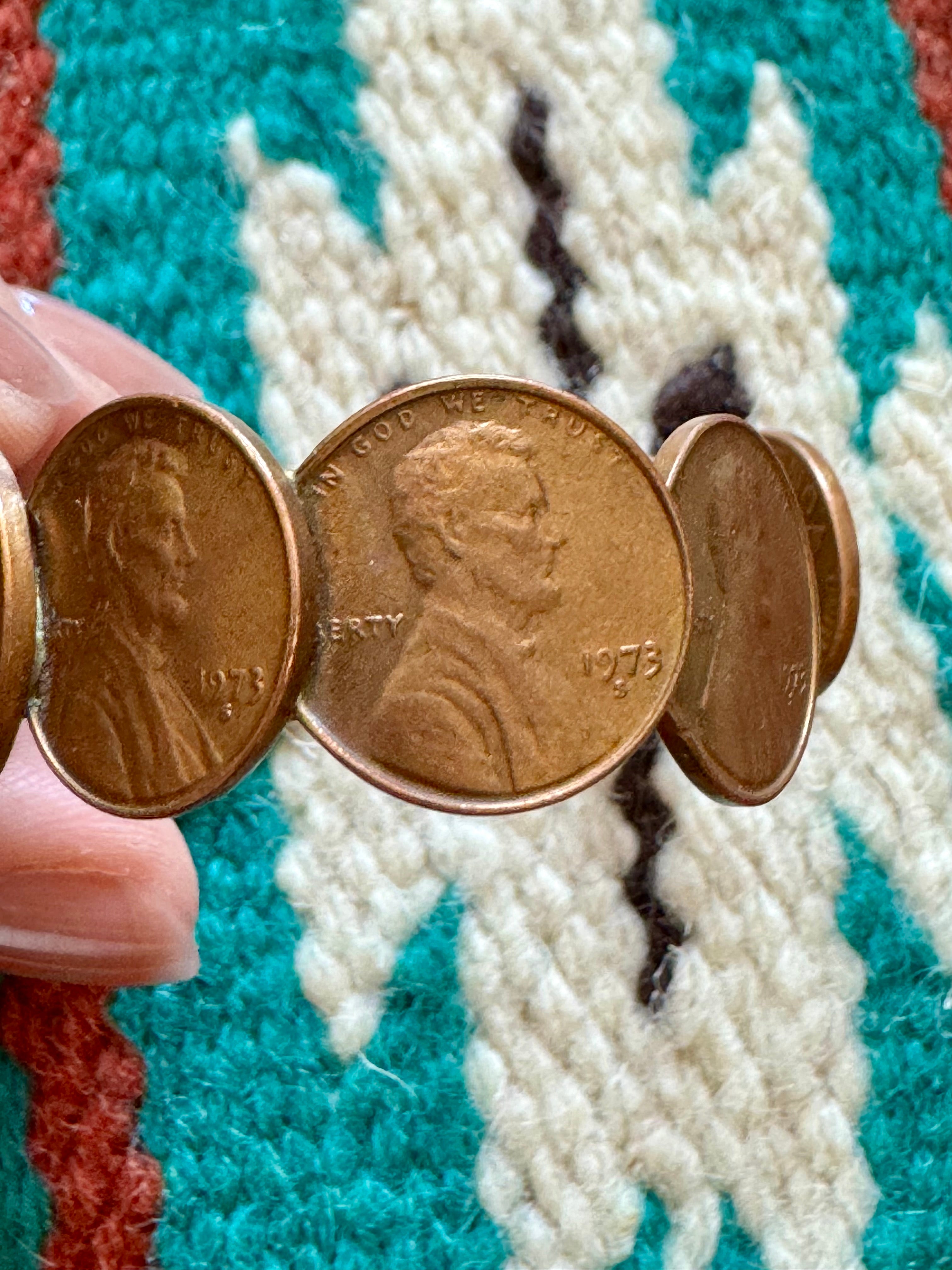 Vintage Handmade Penny Copper Cuff Bracelet