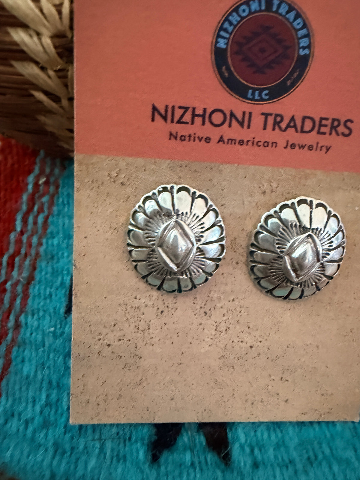 Handcrafted Sterling Silver Concho Post Earrings