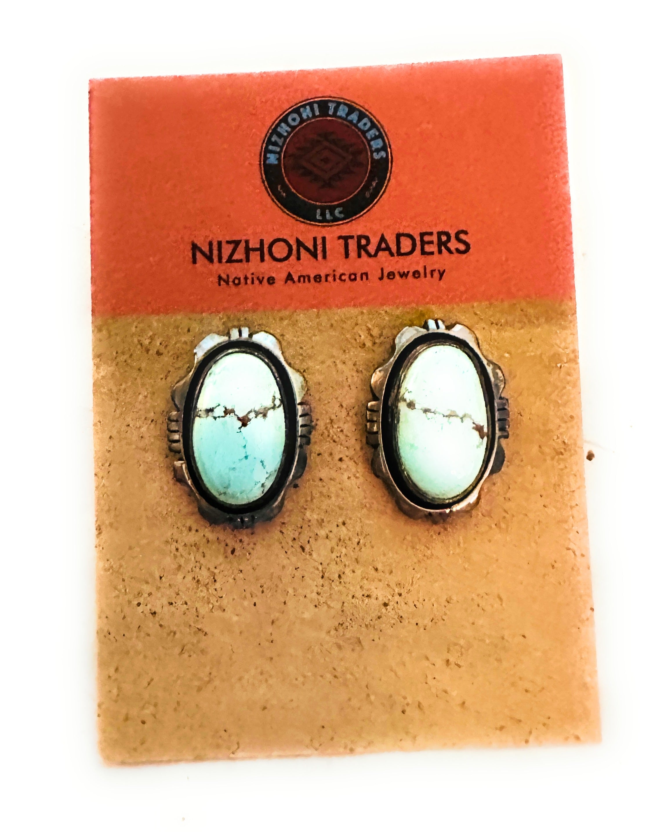 Navajo Golden Hills Turquoise & Sterling Silver Post Earrings