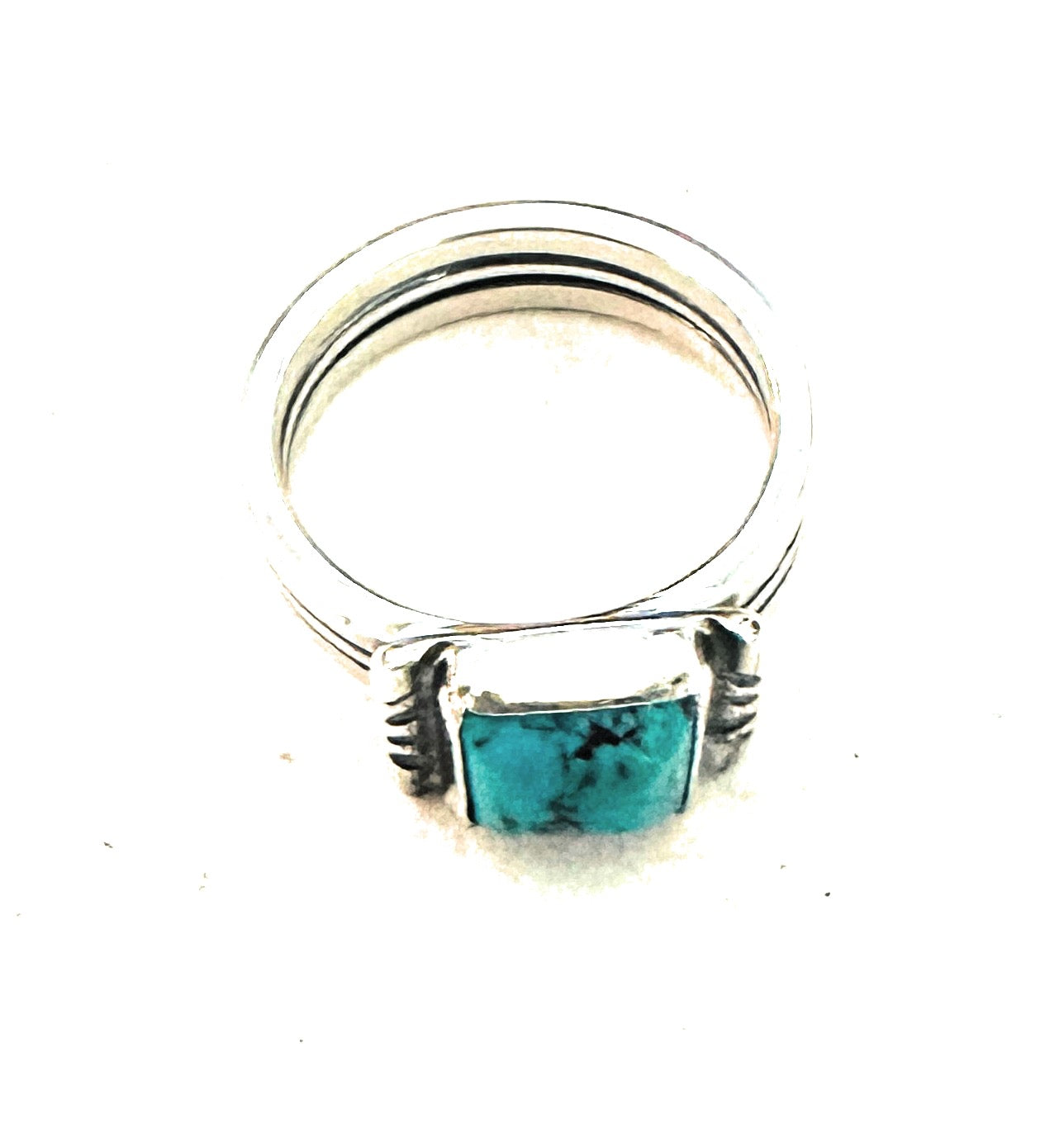 Navajo Turquoise & Sterling Silver Square Ring