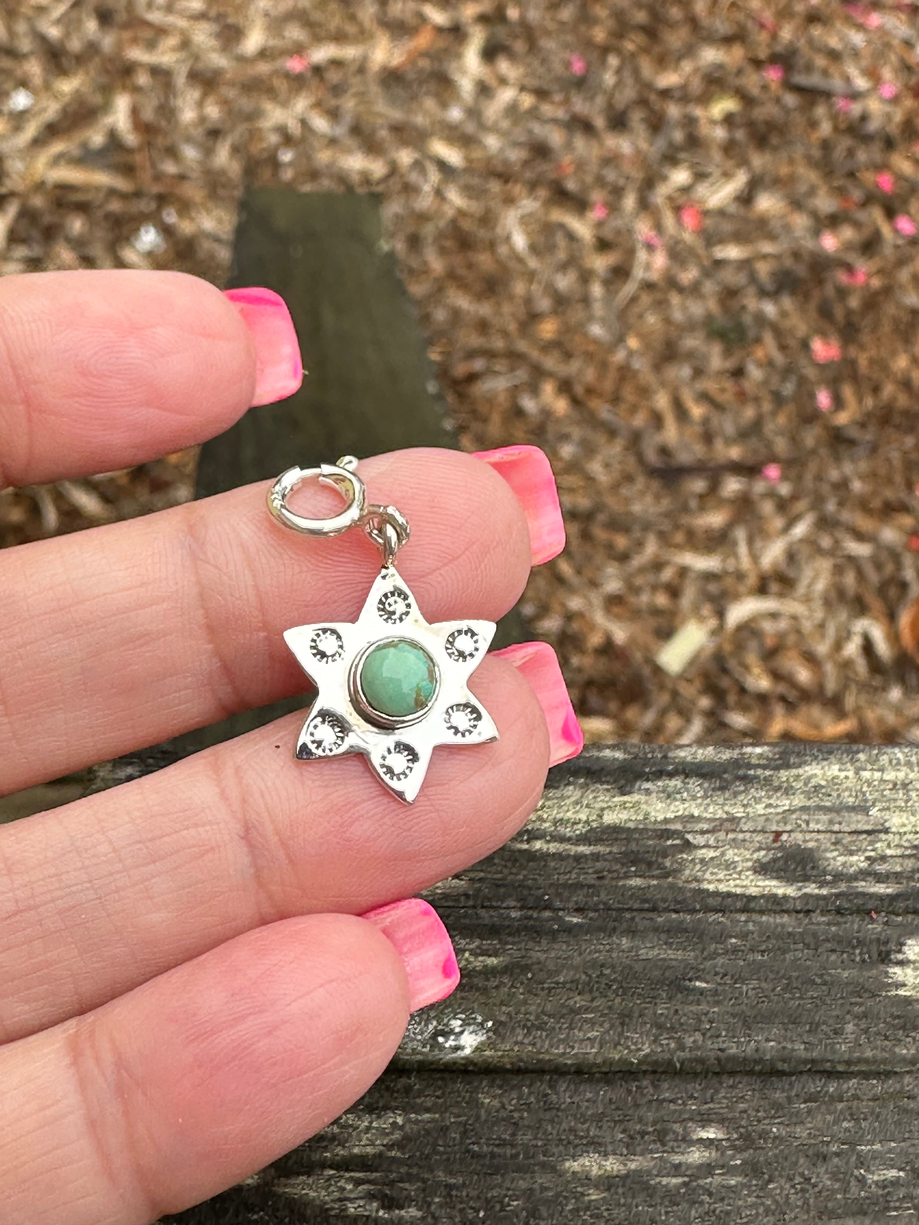 Sterling Silver and Turquoise Mini Star Charm