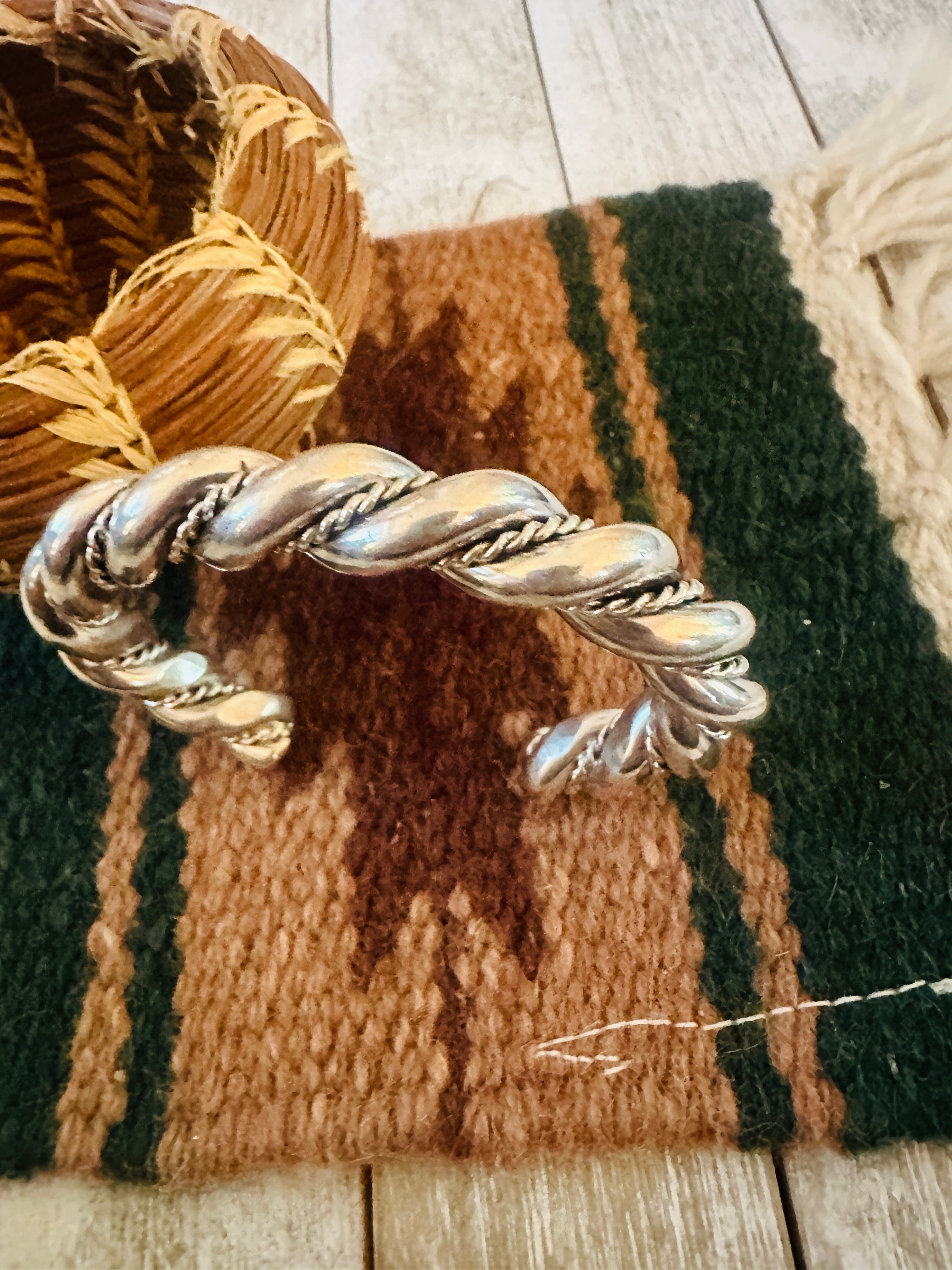 Handcrafted Twisted Sterling Silver Cuff Bracelet