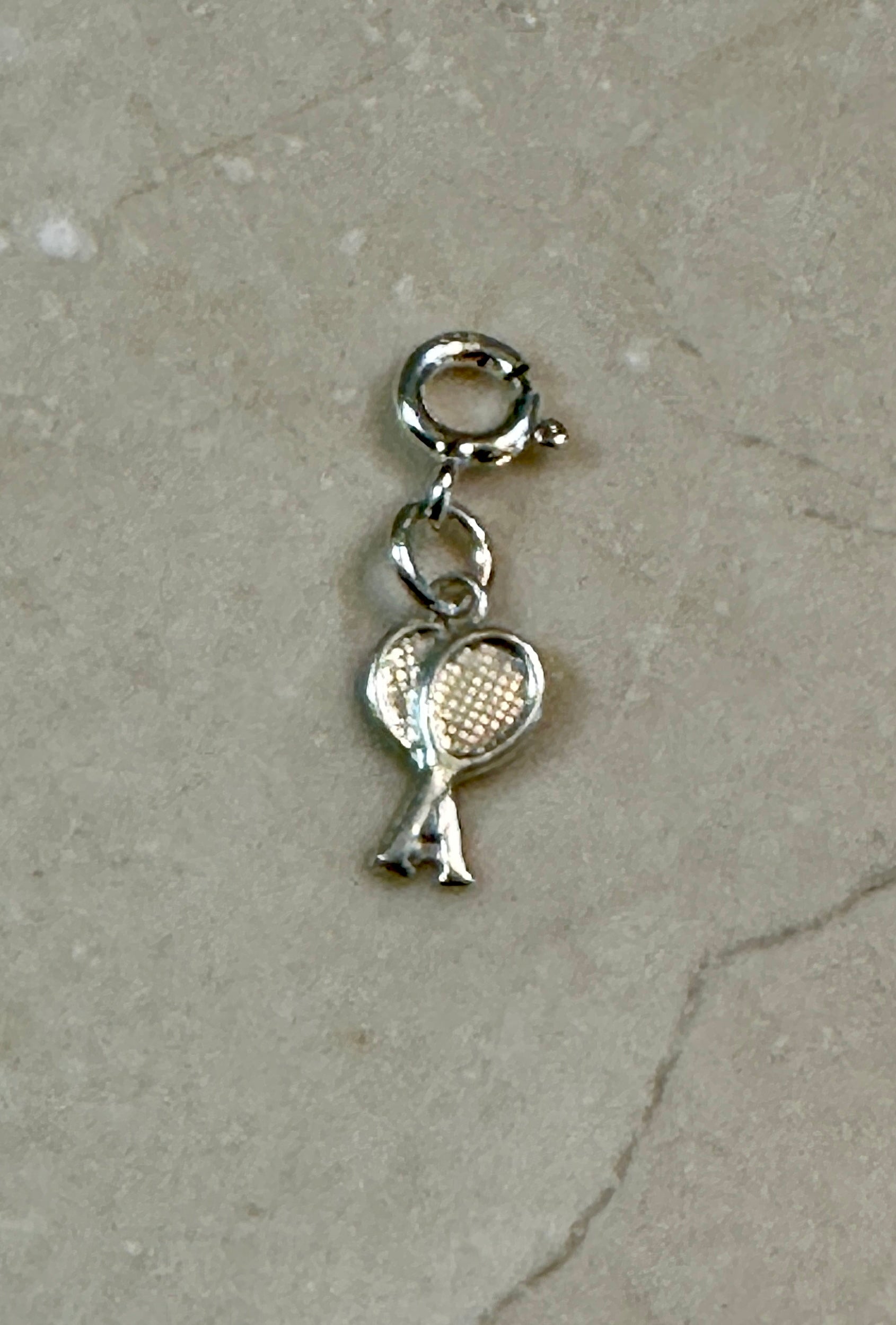 Sterling Silver Tennis Rackets Charm