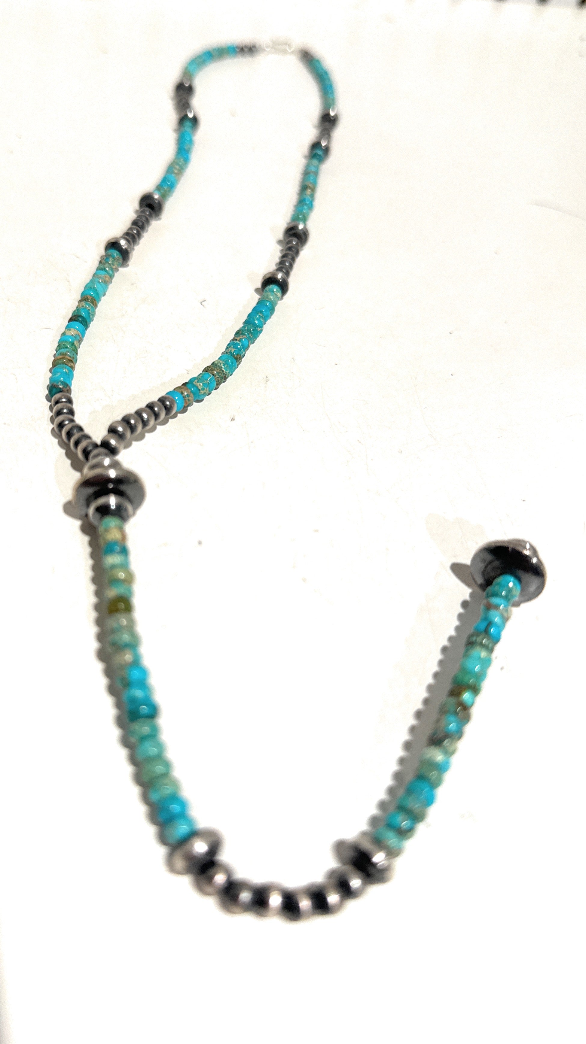 Turquoise Lariat Pendant Necklace - Navajo deals Style Pearls - Western Southwestern S