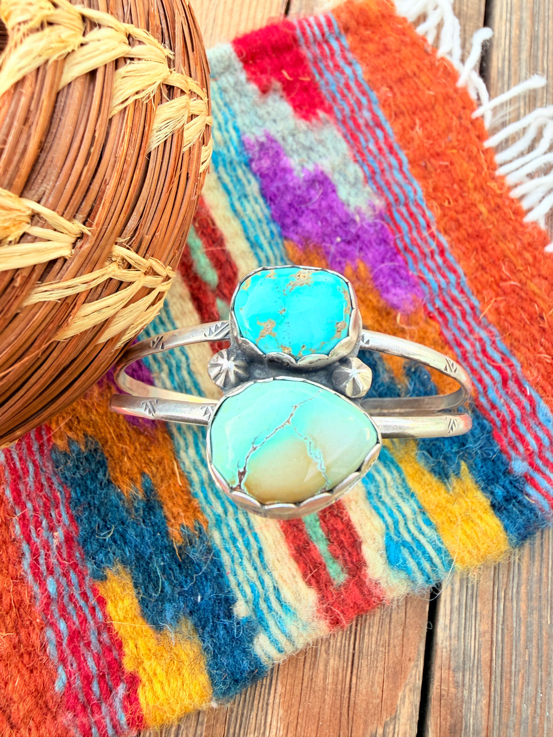 Handcrafted Turquoise & Sterling Silver Cuff Bracelet