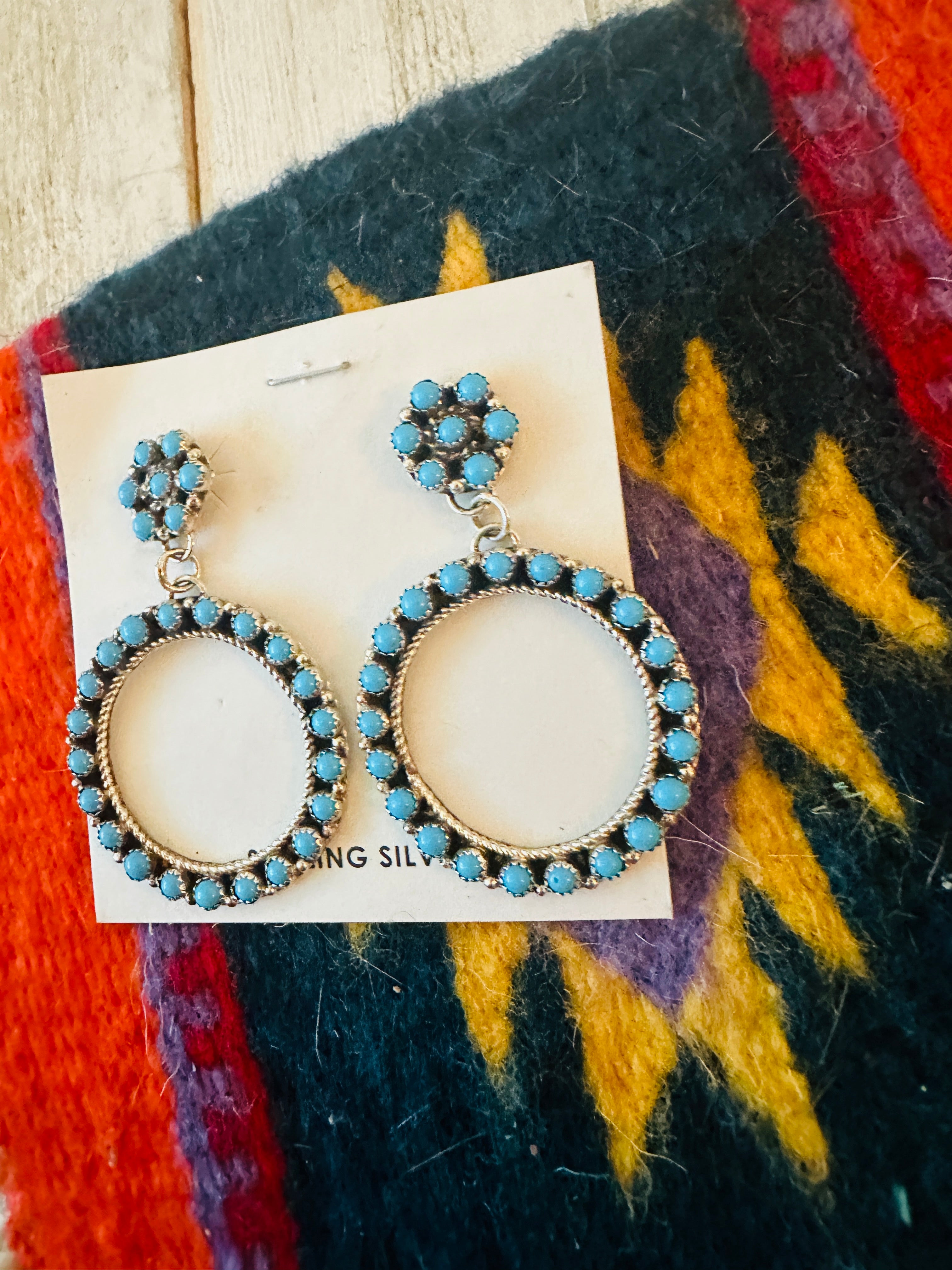 Lucky Brand Turquoise Enamel Stripe Hoop Earrings | Dillard's