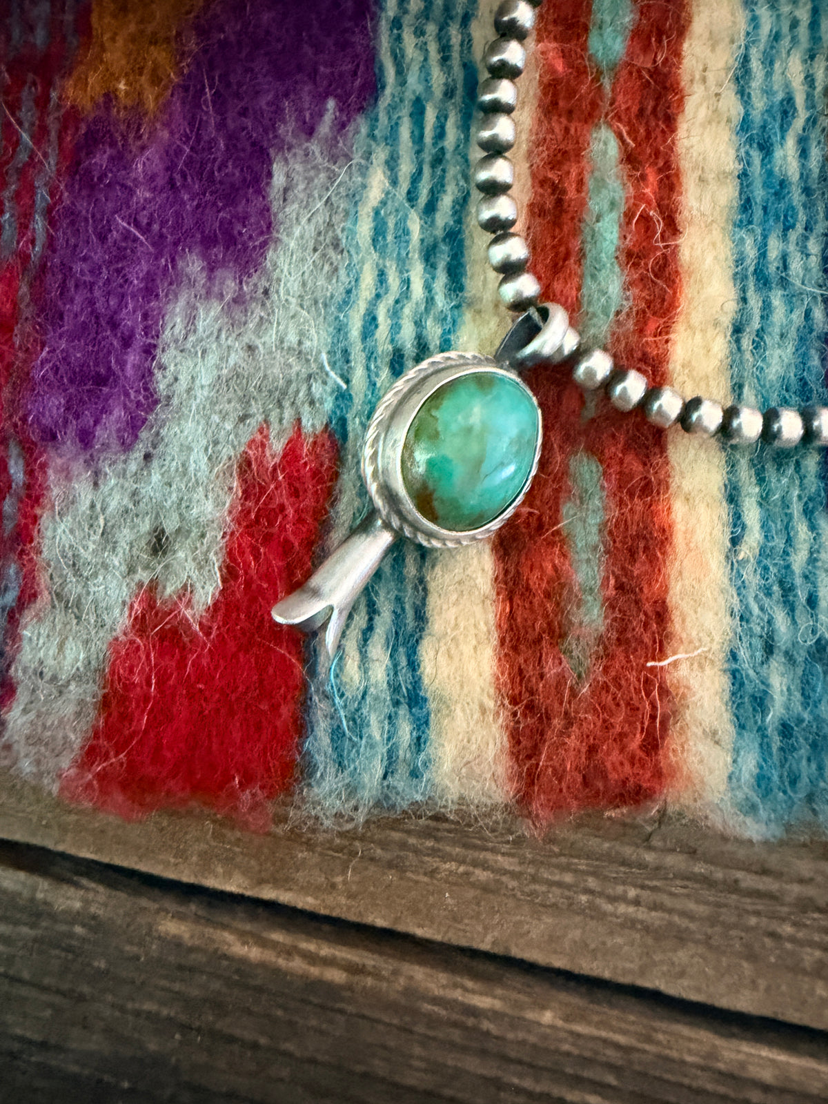 Handcrafted Sterling Silver & Turquoise Blossom Pendant