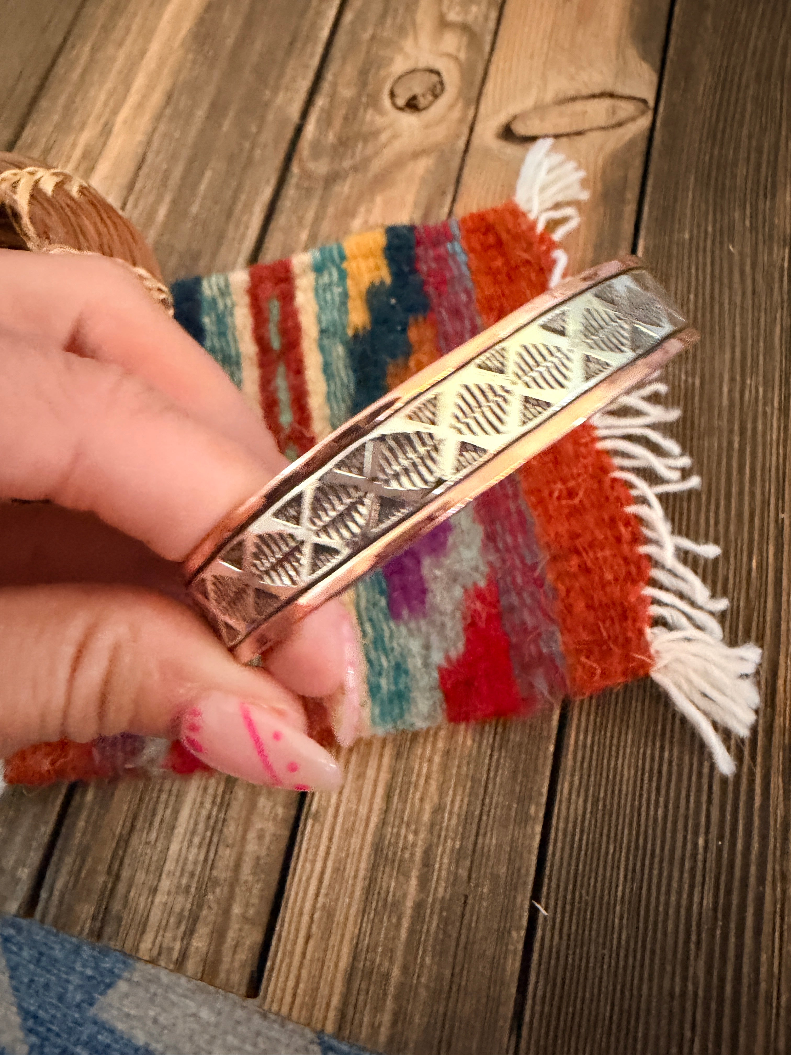 Handcrafted Copper & Sterling Silver Cuff Bracelet