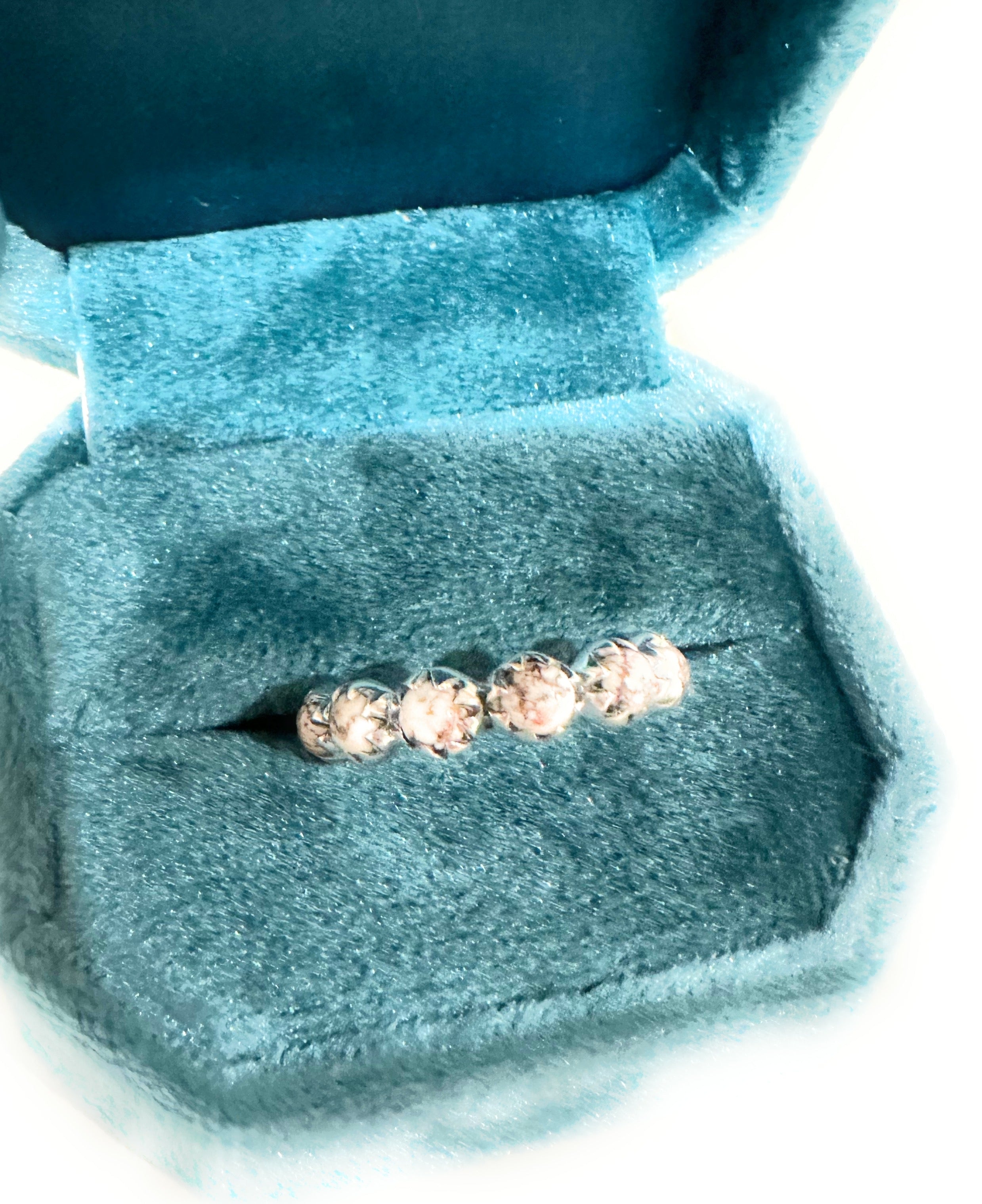 Natural Wild Horse & Sterling Silver Mini Eternity Band