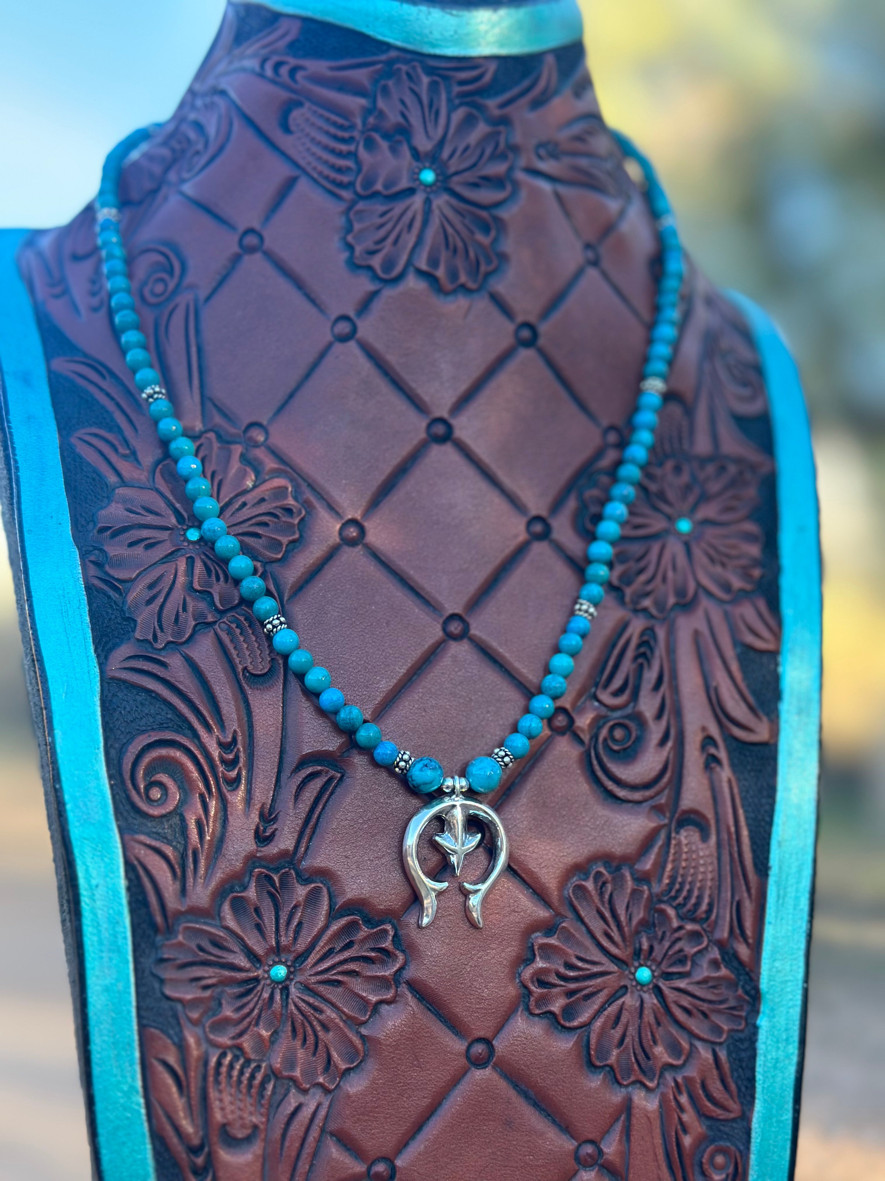 Paige Wallace Turquoise & Sterling Silver Naja Necklace