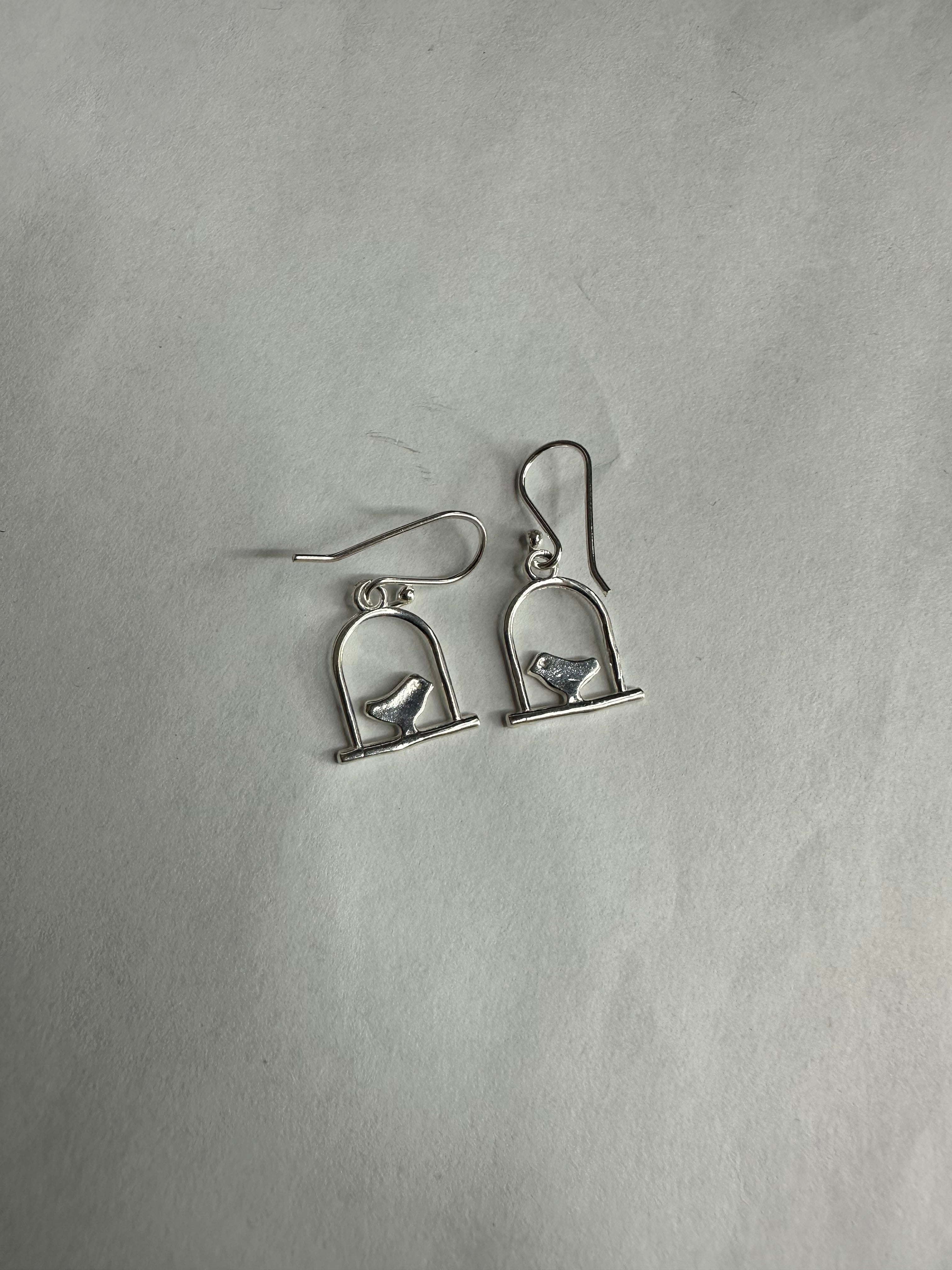 Swinging Bird Silhouette Earrings