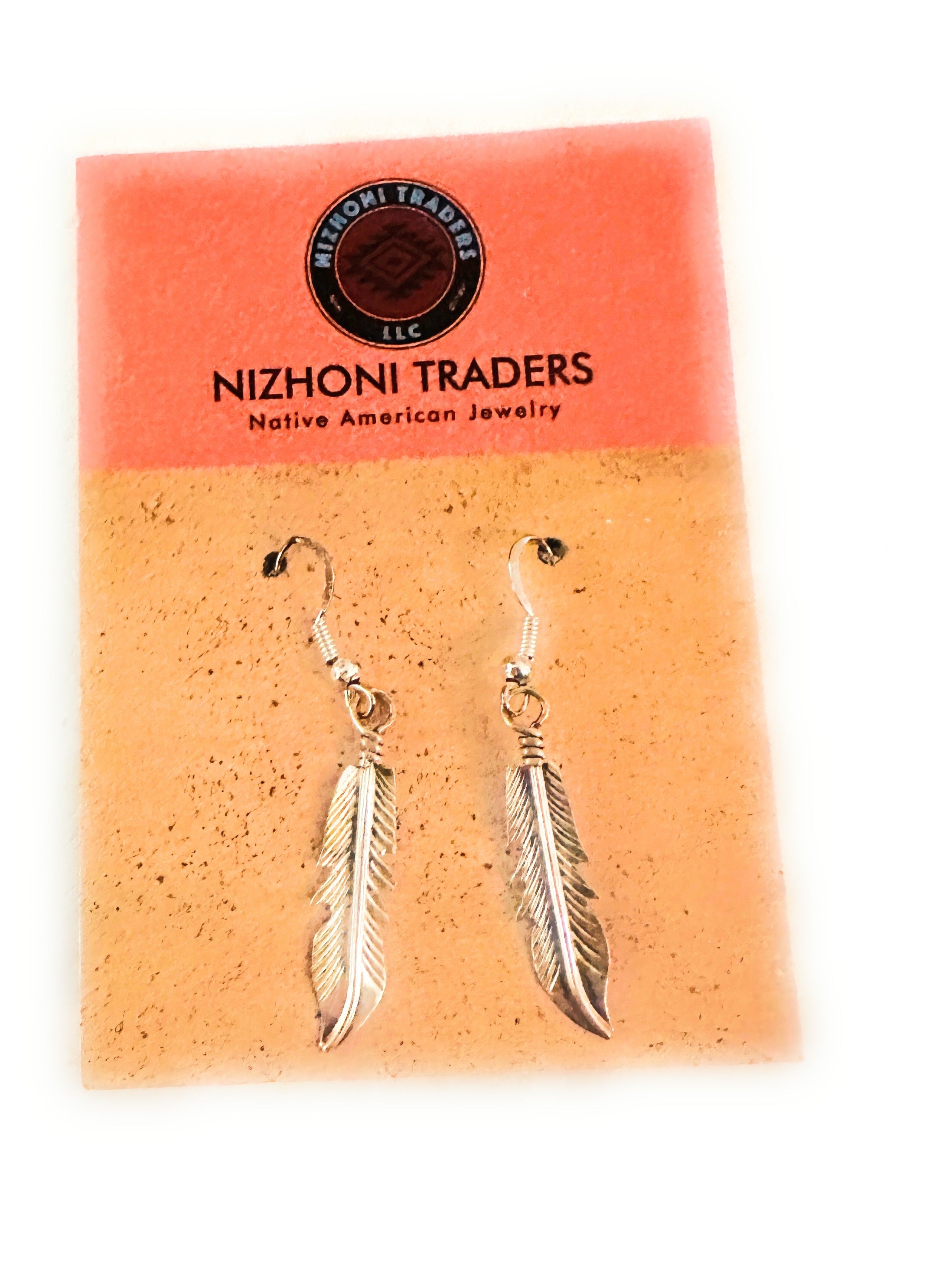 Navajo Sterling Silver Feather Dangle Earrings