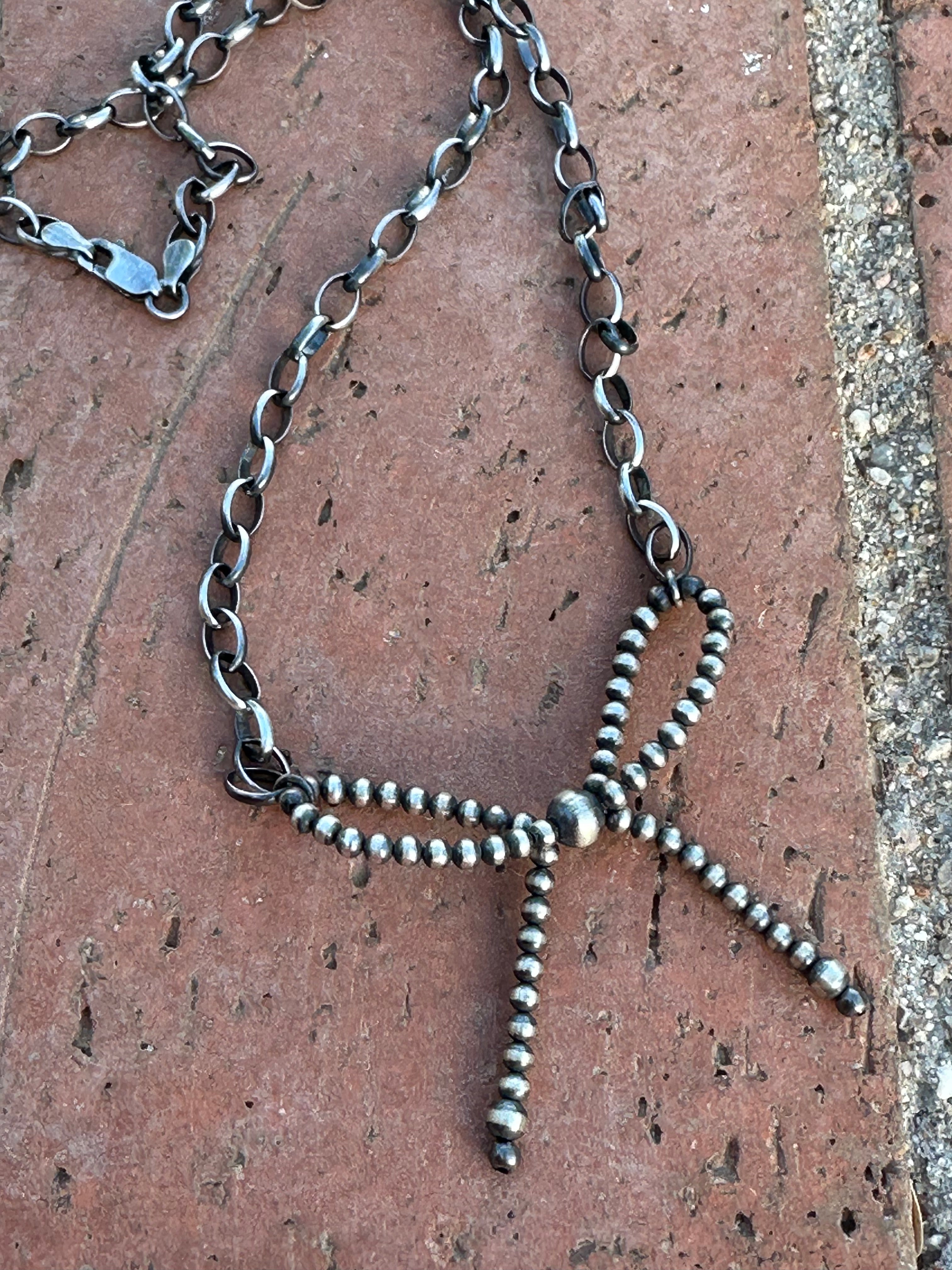 Navajo Made Sterling Silver Necklace hotsell 18 Inches