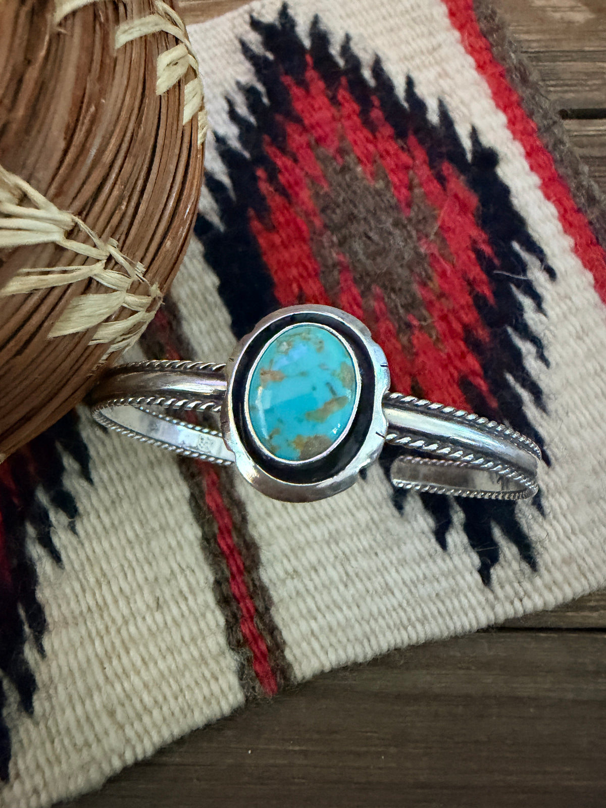 Handcrafted Turquoise & Sterling Silver Cuff Bracelet