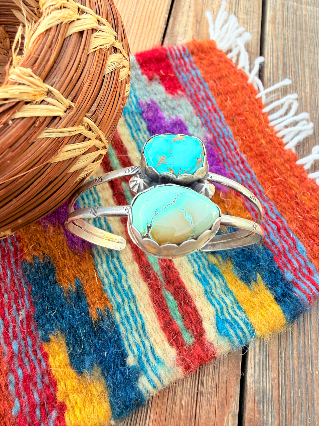 Handcrafted Turquoise & Sterling Silver Cuff Bracelet