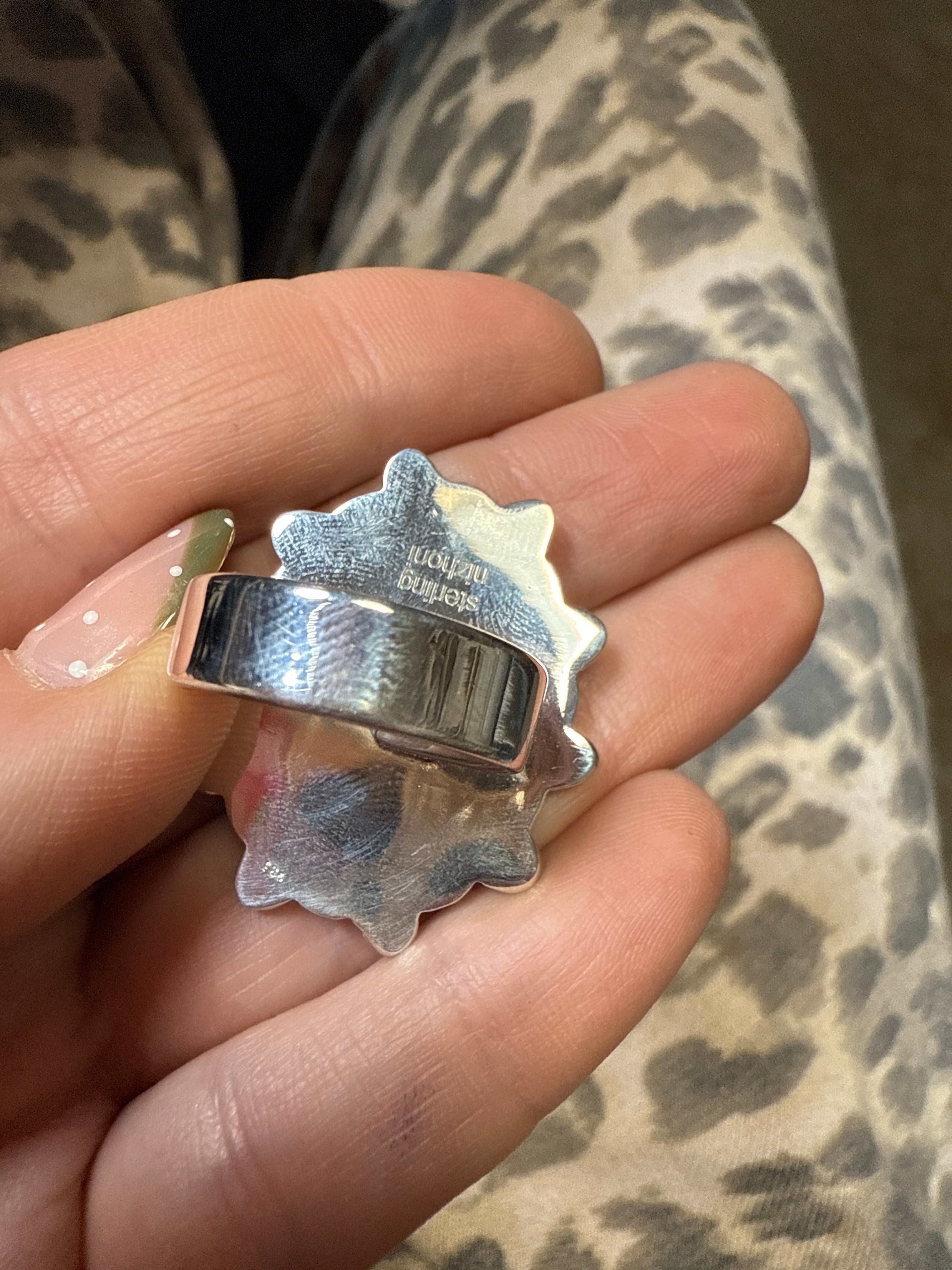 Handmade Turquoise, Sterling Silver Adjustable Ring