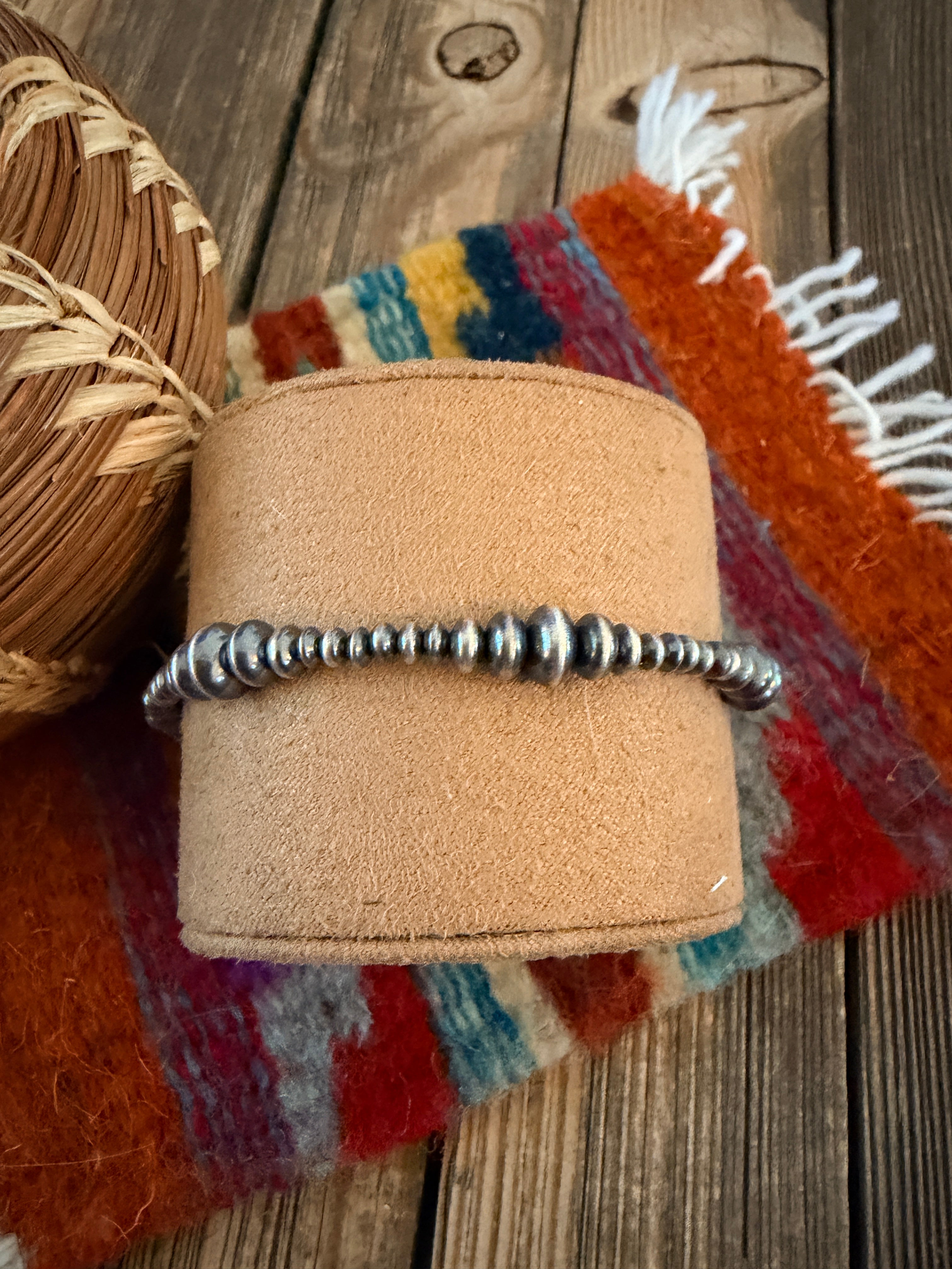 Handcrafted Sterling Silver Pearl Beaded Bracelet