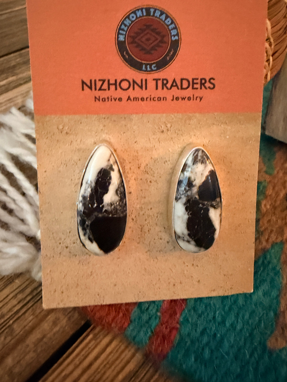 Handcrafted White Buffalo & Sterling Silver Necklace and Earring Set by Larry Kaye