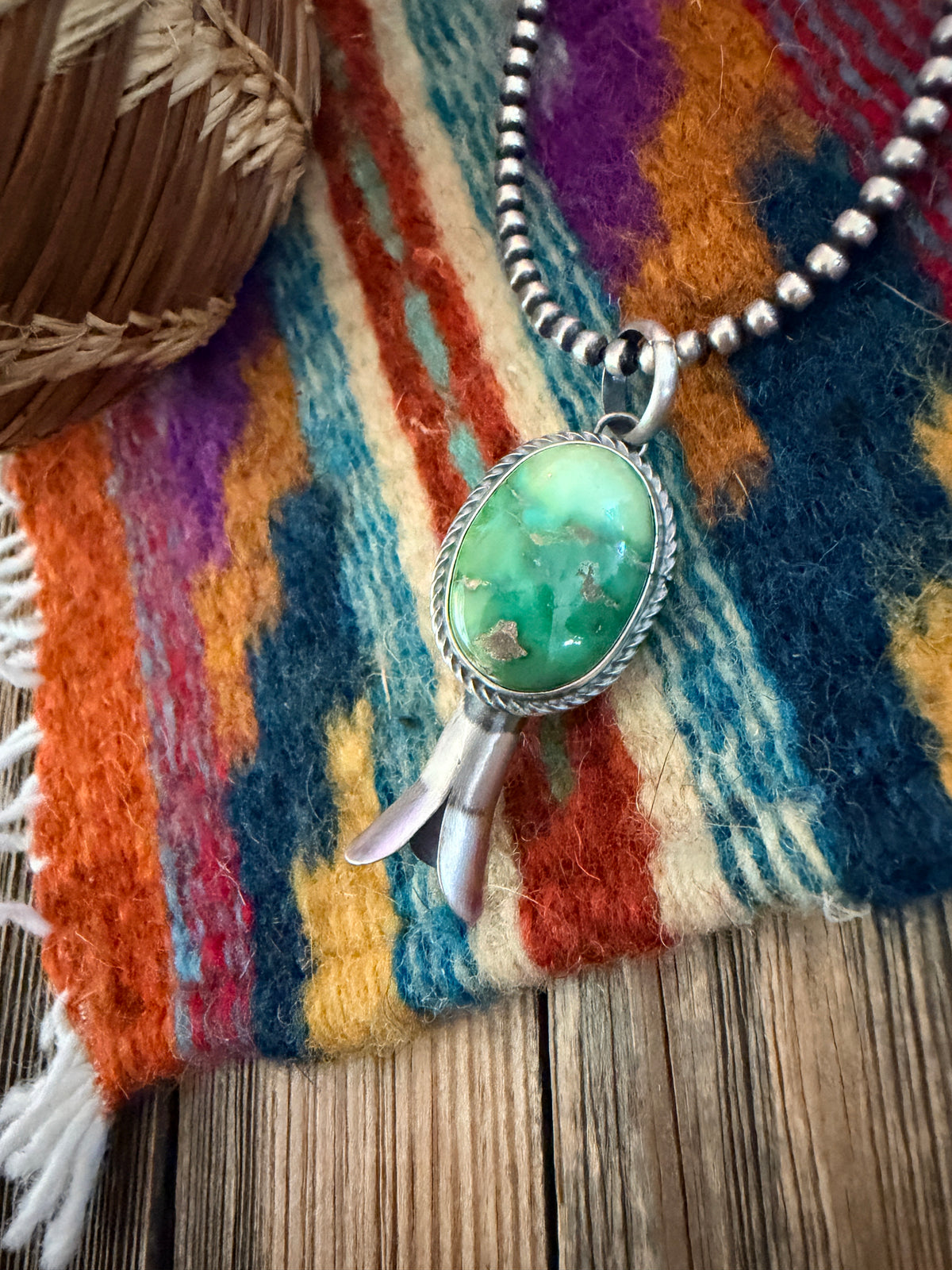 Handcrafted Sterling Silver & Turquoise Blossom Pendant
