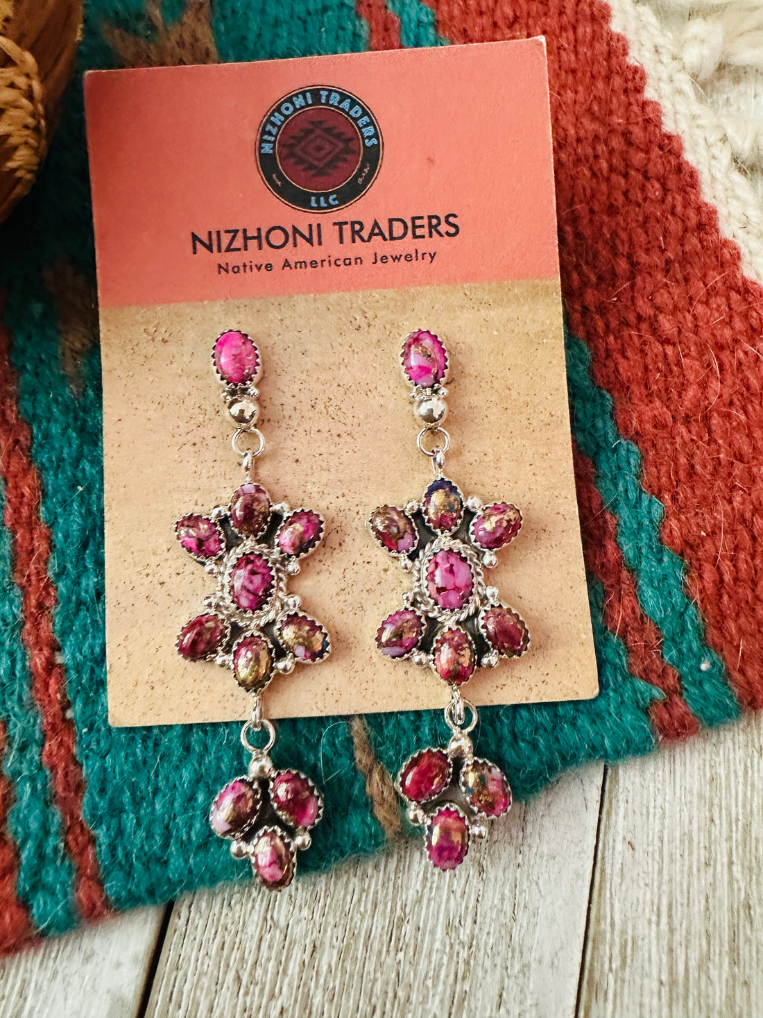 Handcrafted Pink Dream Mojave & Sterling Silver Dangle Earrings