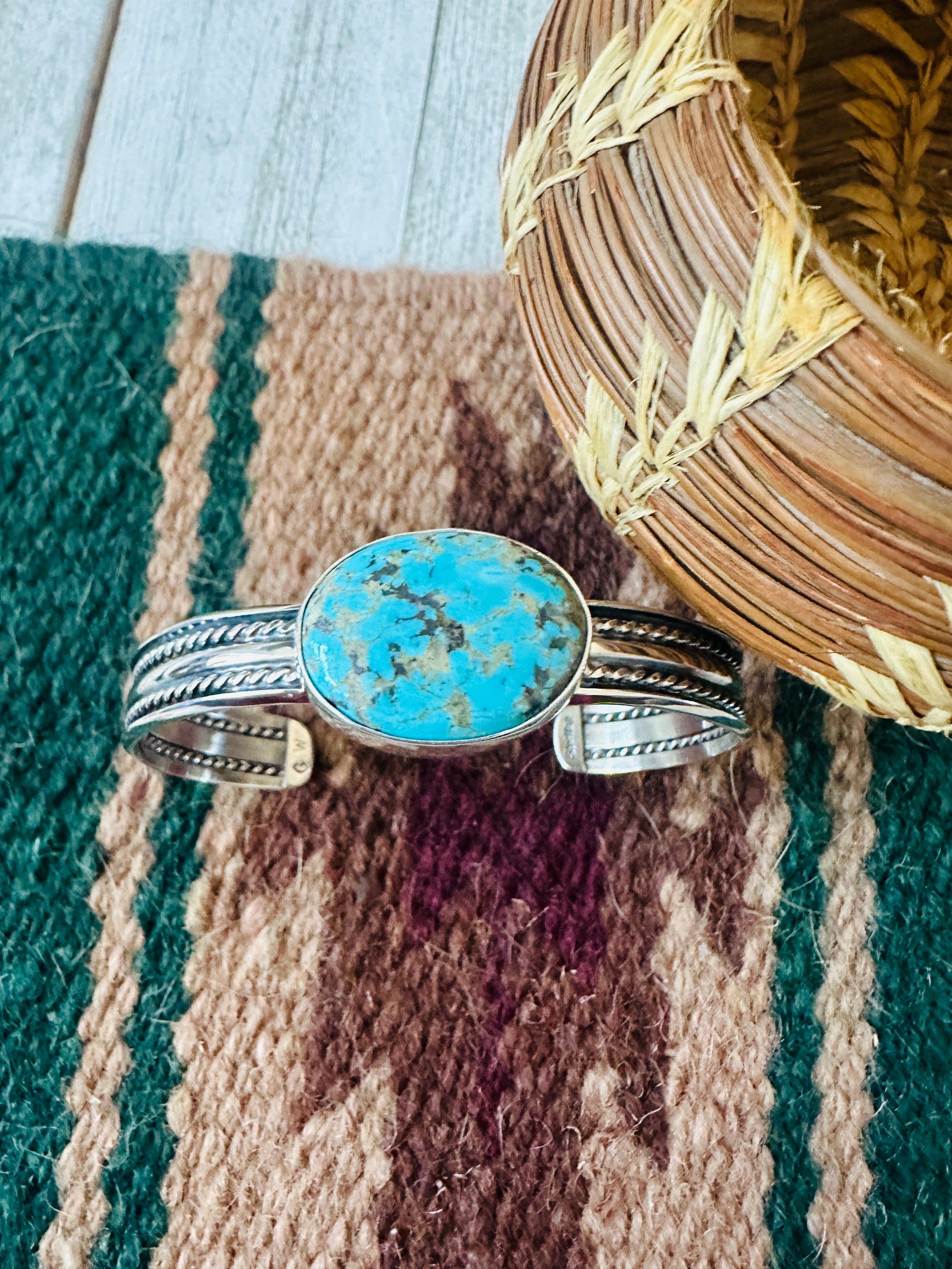 Navajo Turquoise & Sterling Silver Cuff Bracelet