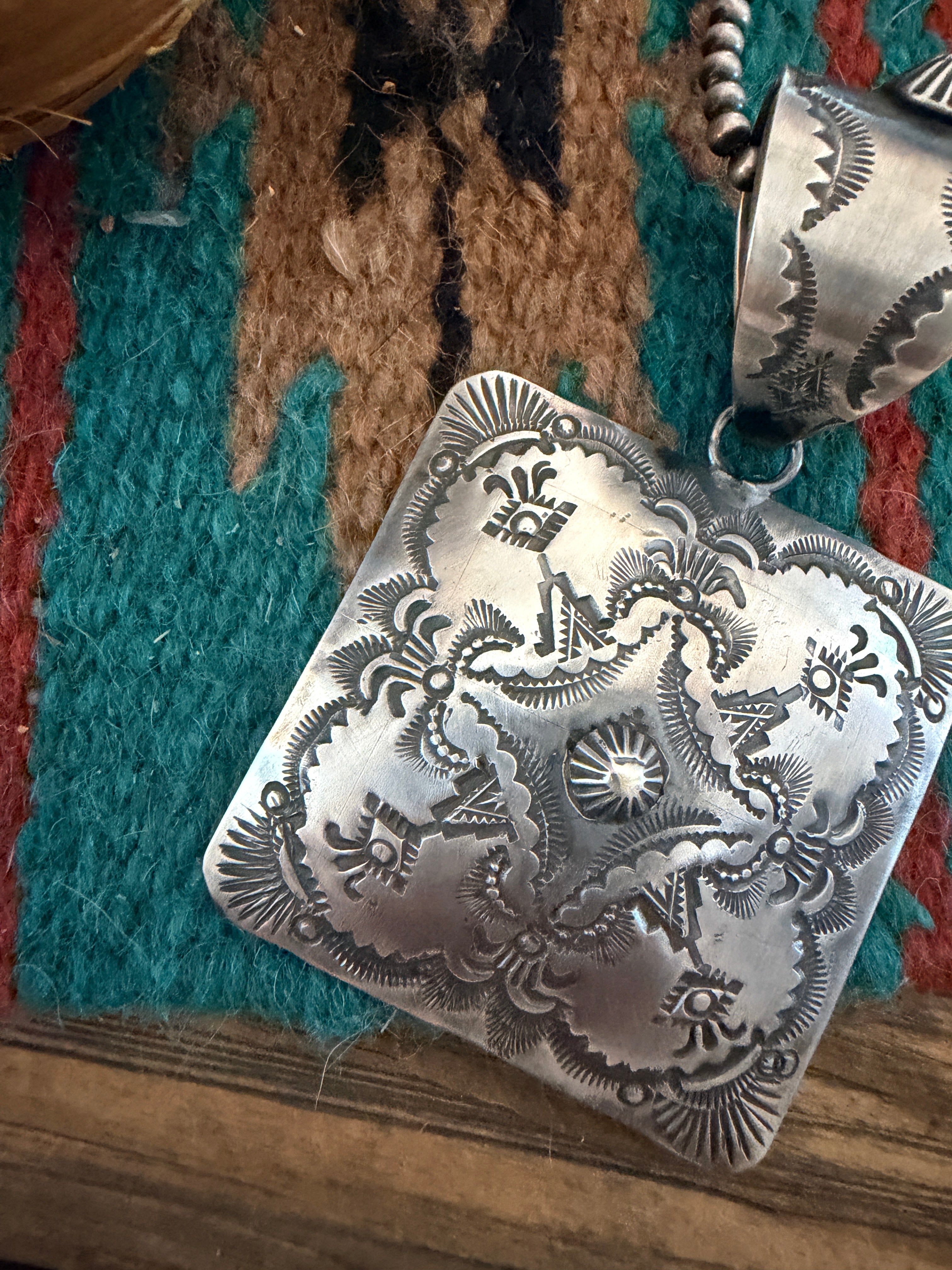 Handcrafted Sterling Silver Concho Pendant by Vincent Platero