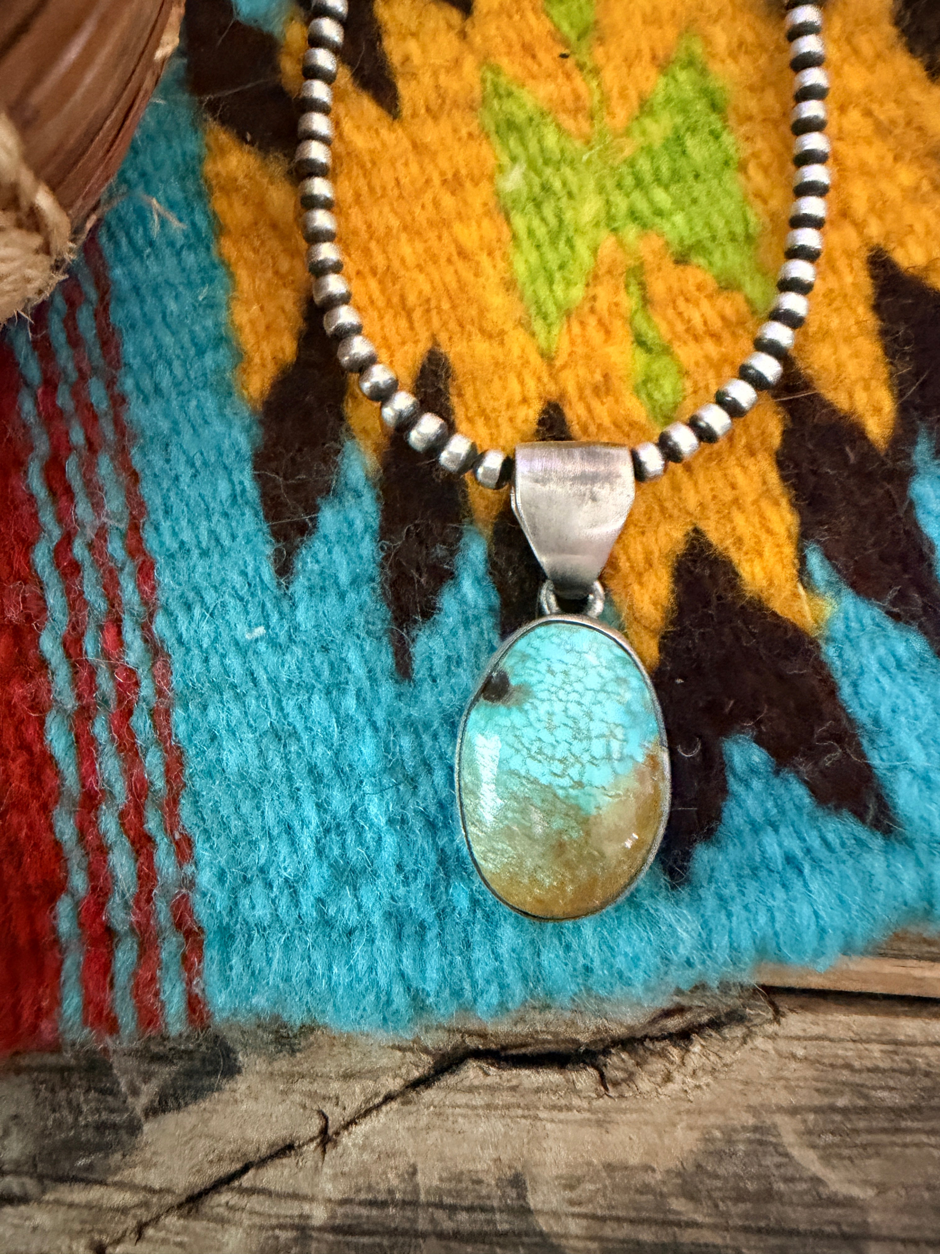 Handcrafted Sterling Silver and Turquoise Pendant