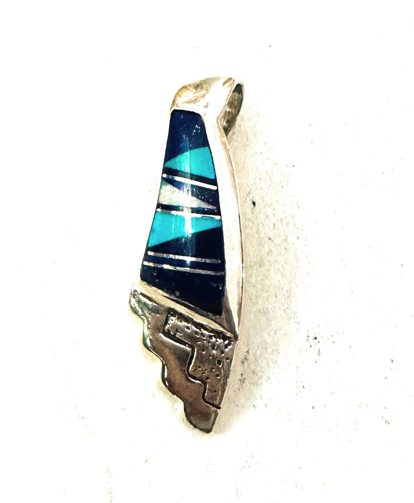 Navajo Multi Stone & Sterling Silver Inlay Pendant