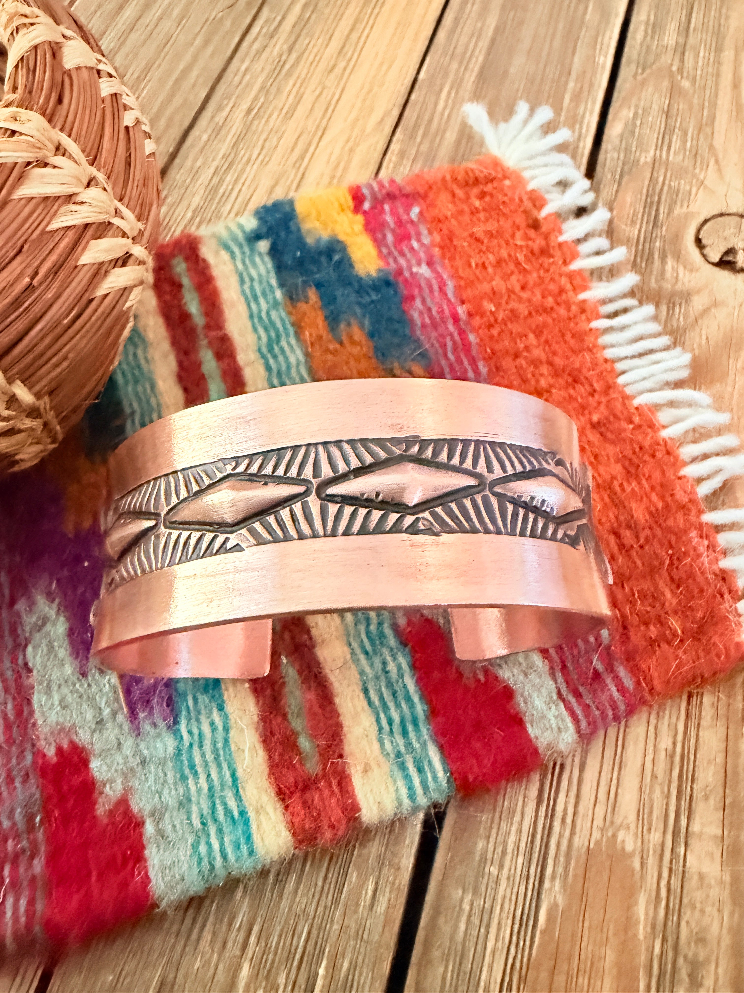 Handcrafted Copper Cuff Bracelet by Elvira Bill