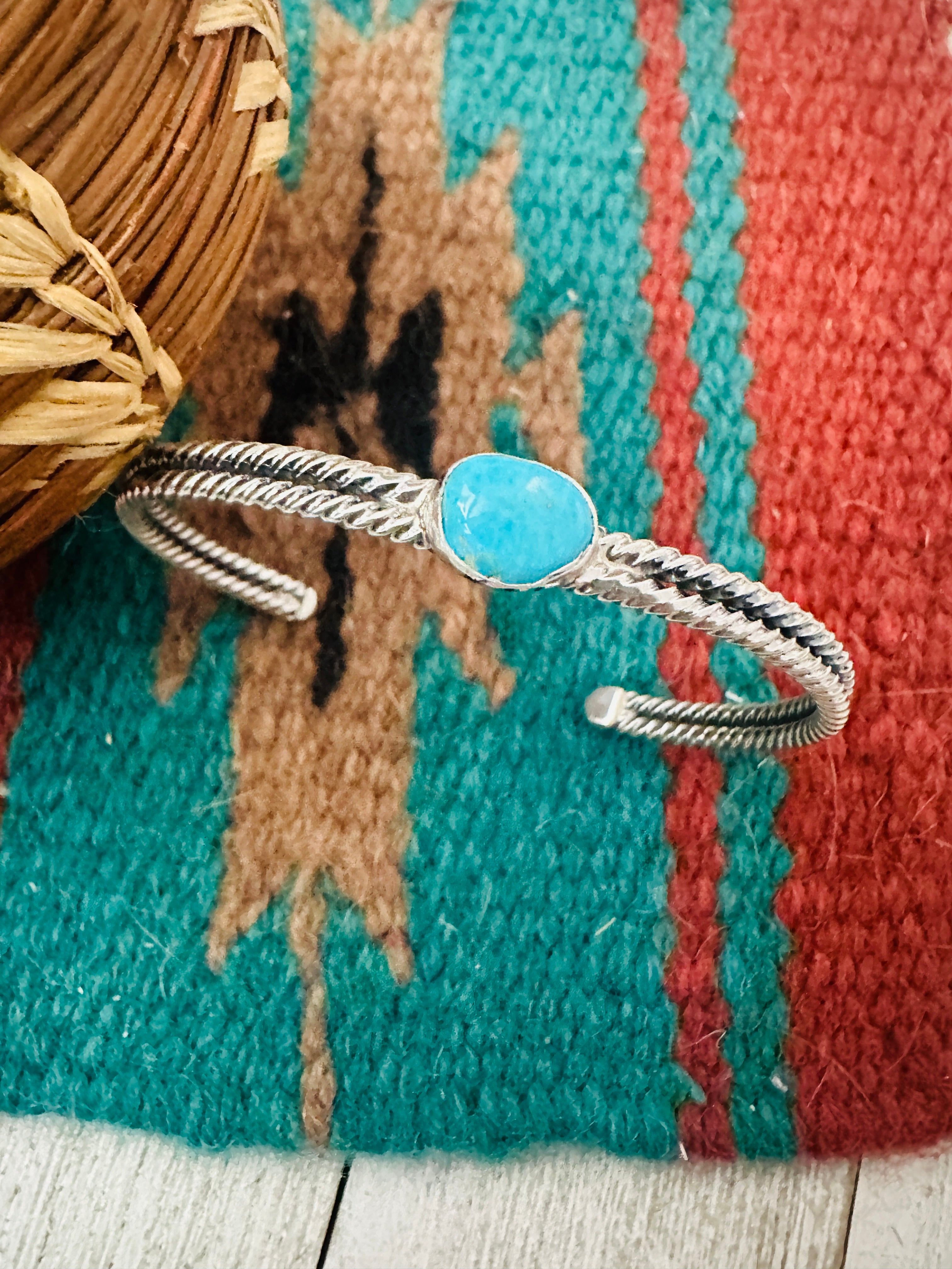 Navajo Turquoise & Sterling Silver Cuff Bracelet