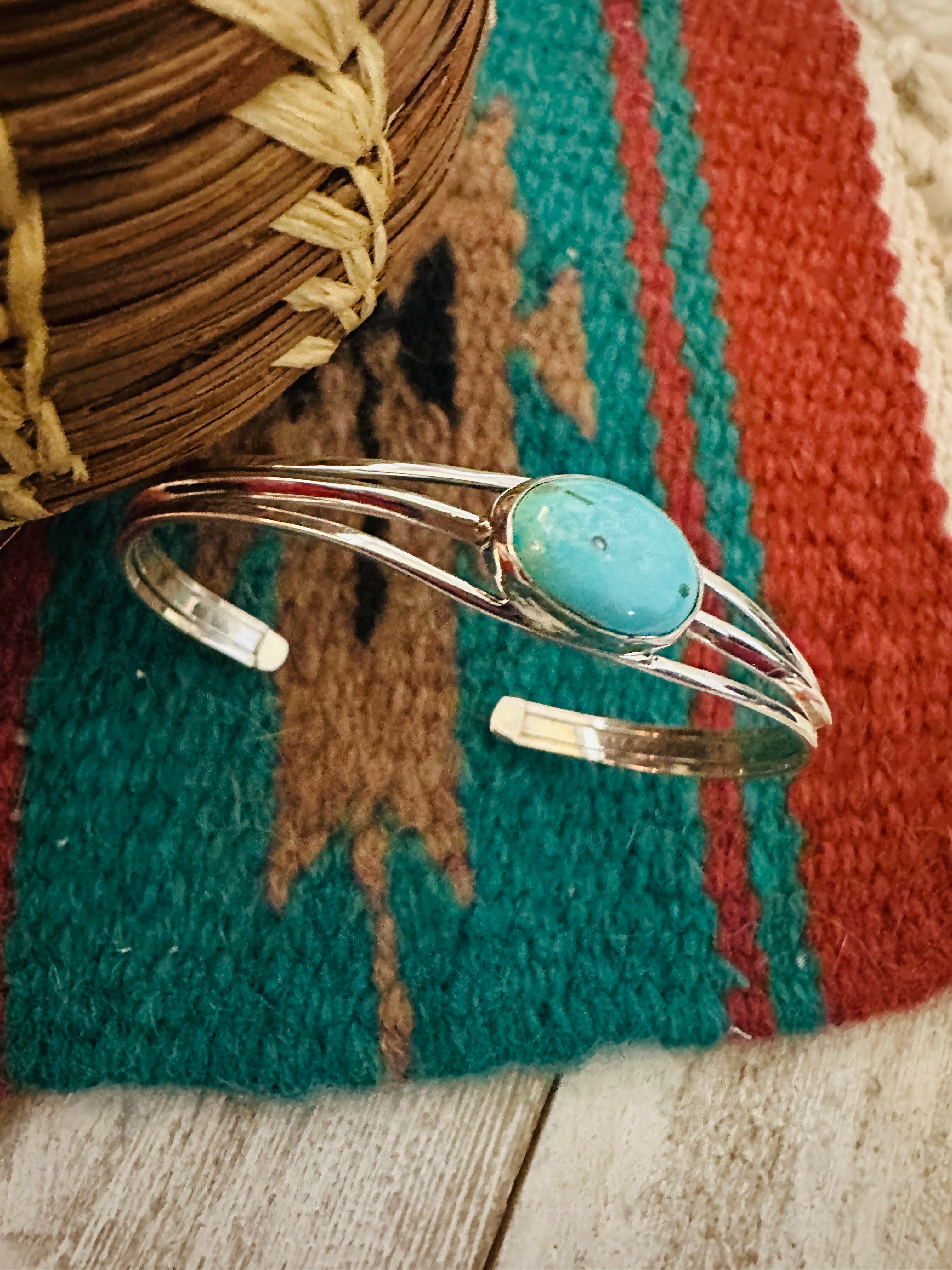 Navajo Turquoise & Sterling Silver Cuff Bracelet