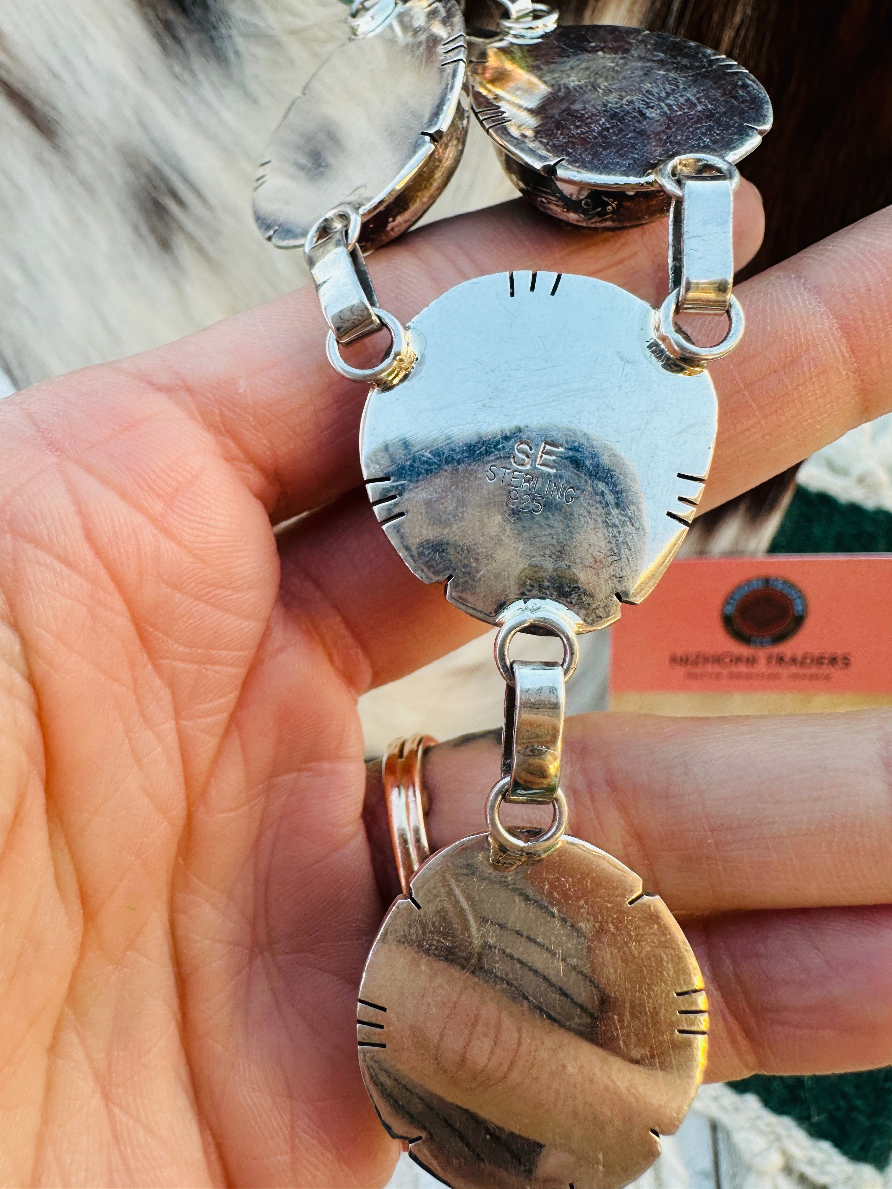 Handcrafted Royston Turquoise & Sterling Silver Necklace and Earring Set