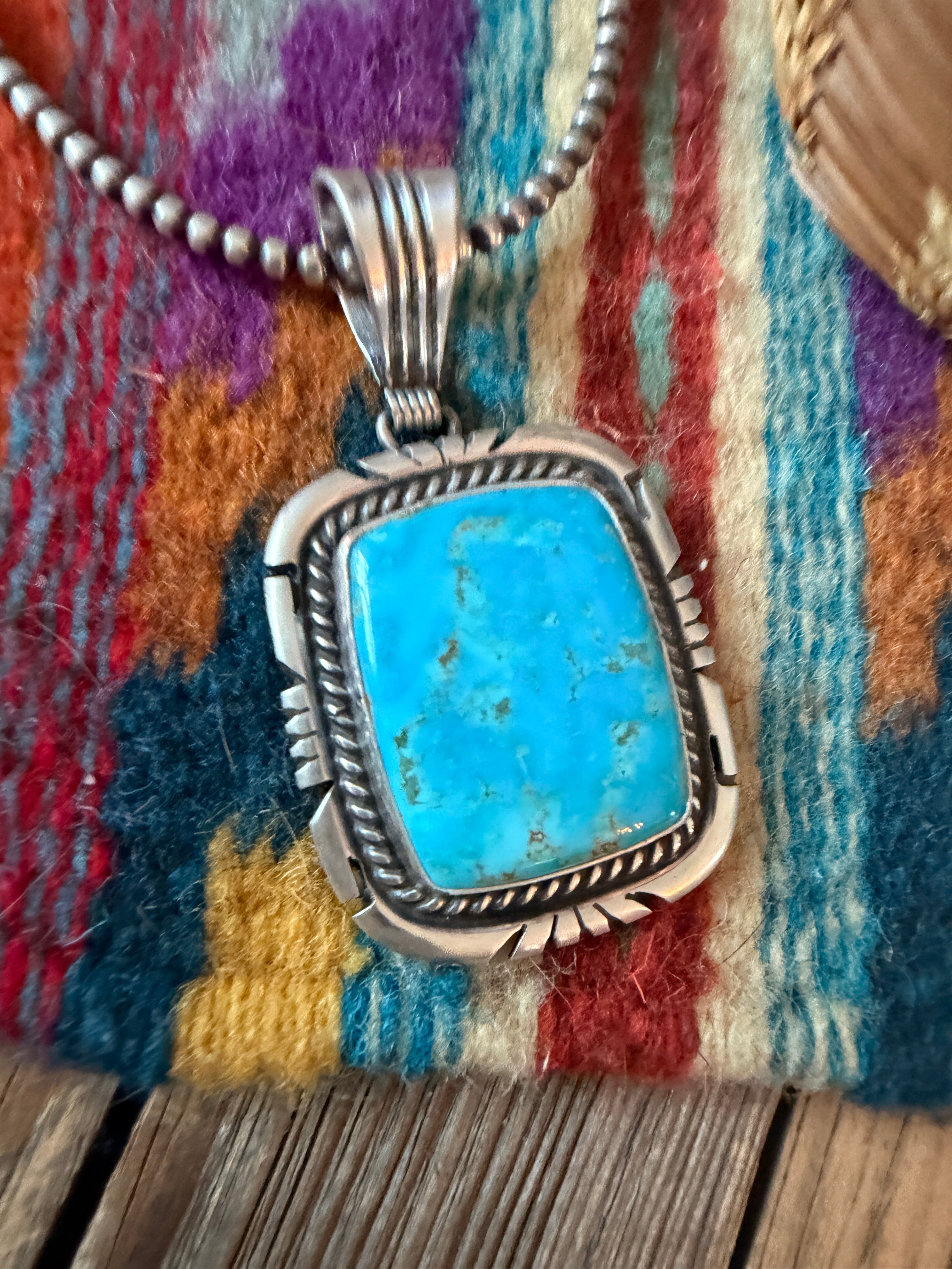 Handcrafted Sterling Silver & Turquoise Pendant by Jon McCray