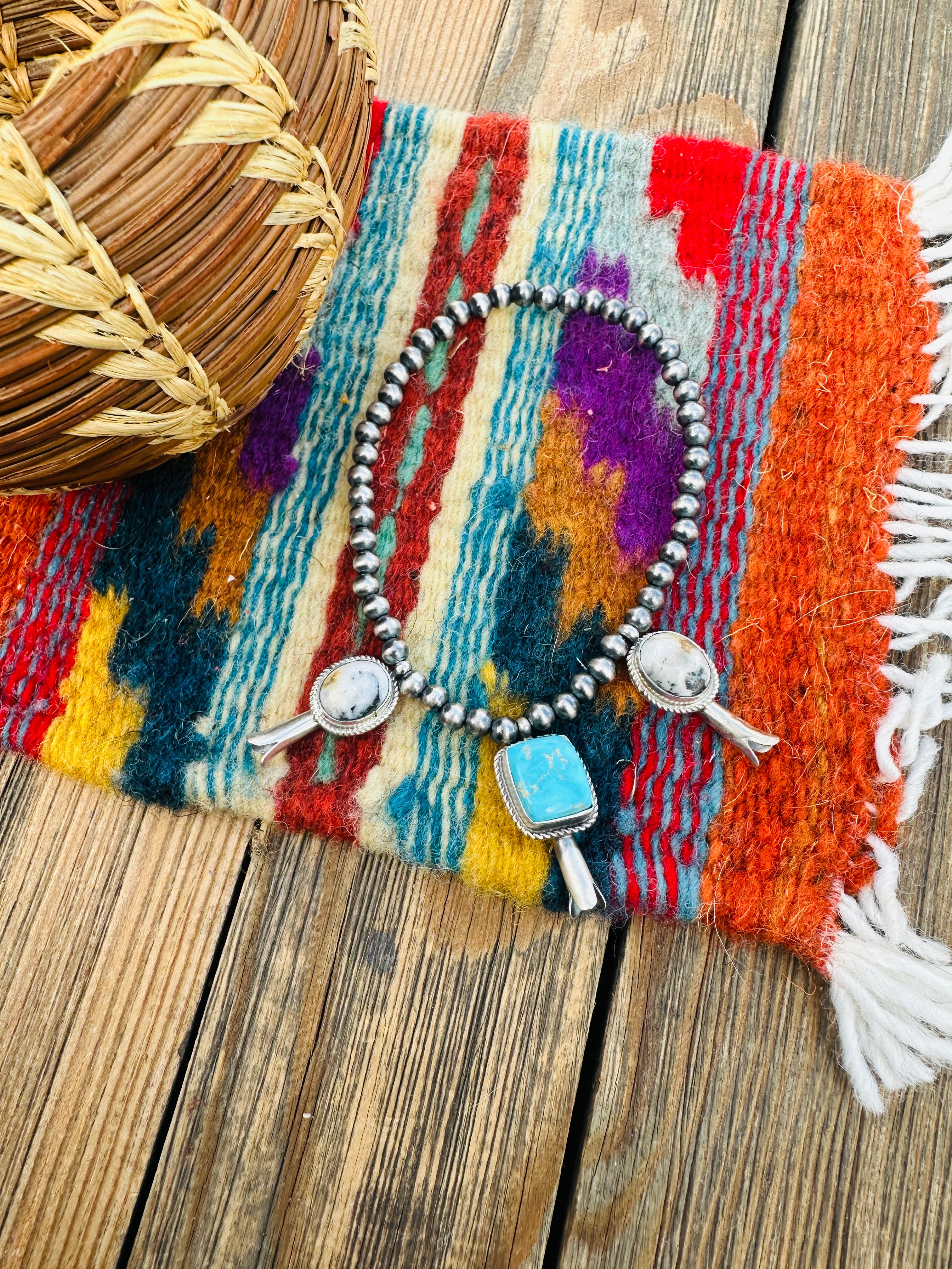 Handcrafted 3mm Sterling Silver Pearl & Multi Stone Blossom Stretch Bracelet