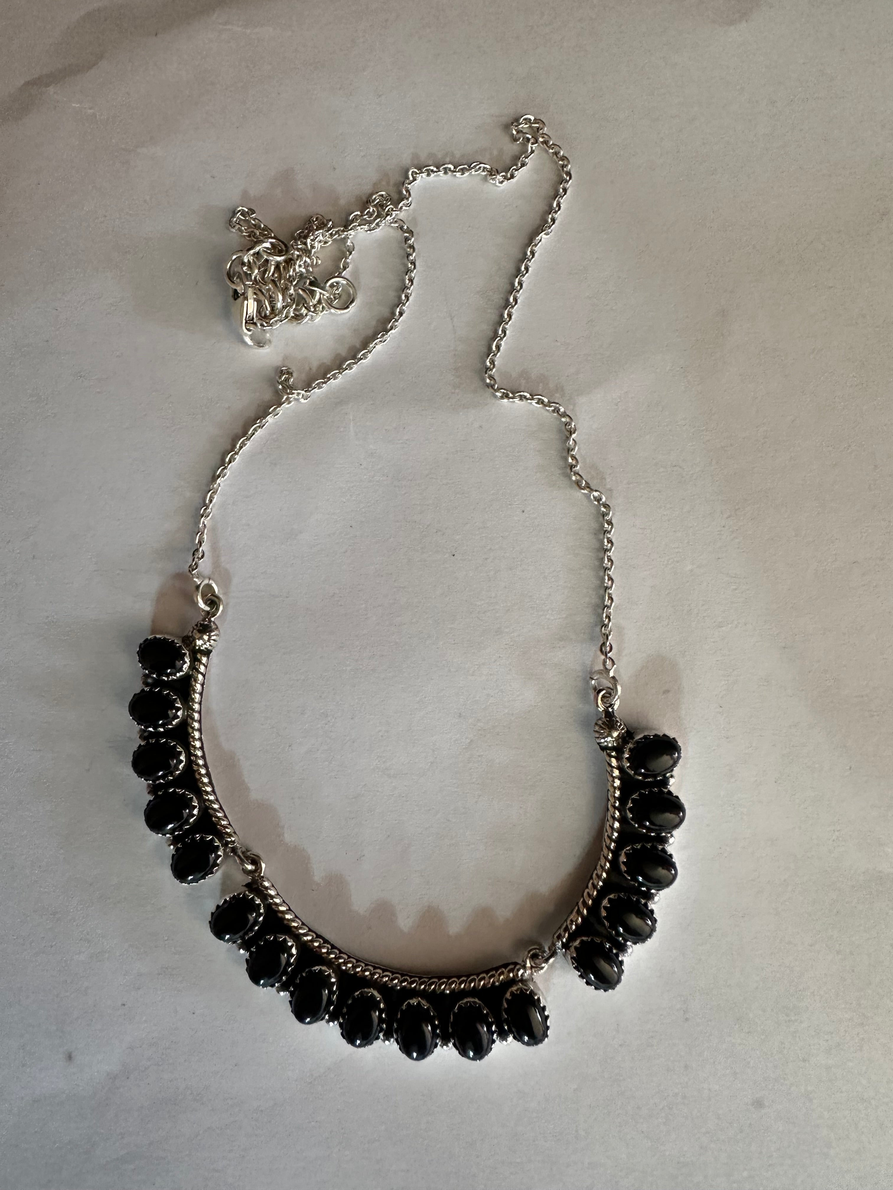 Sunset Canyon Handmade Onyx & Sterling Silver Necklace