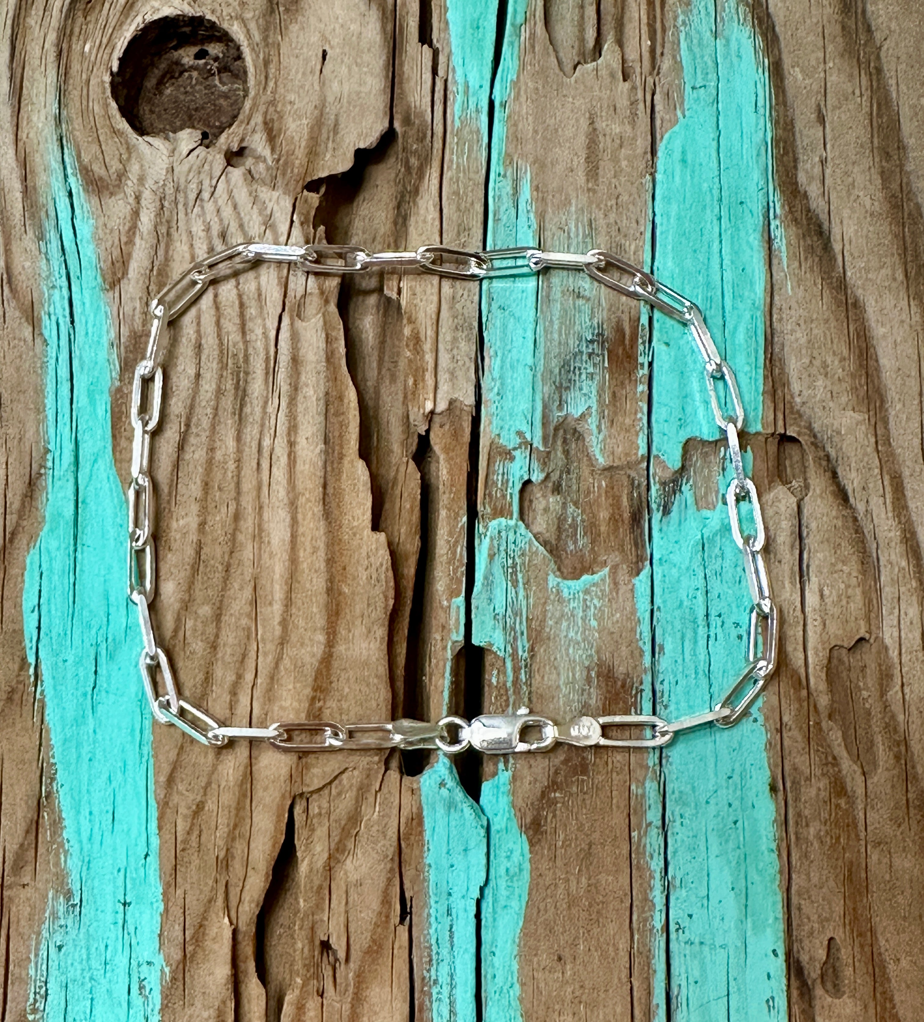 3mm Sterling Silver Paperclip Chain Bracelet