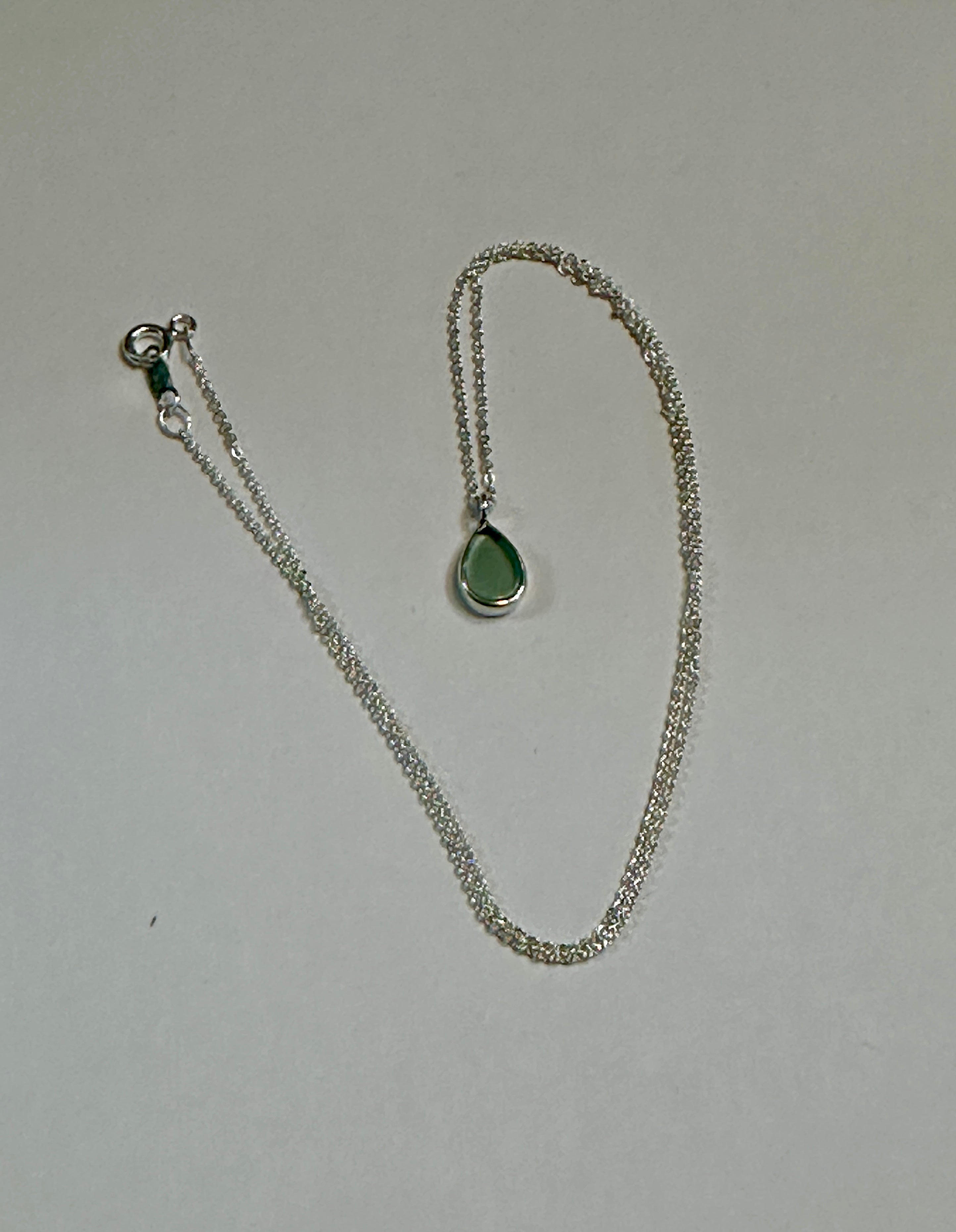 Petite Chalcedony Teardrop Necklace